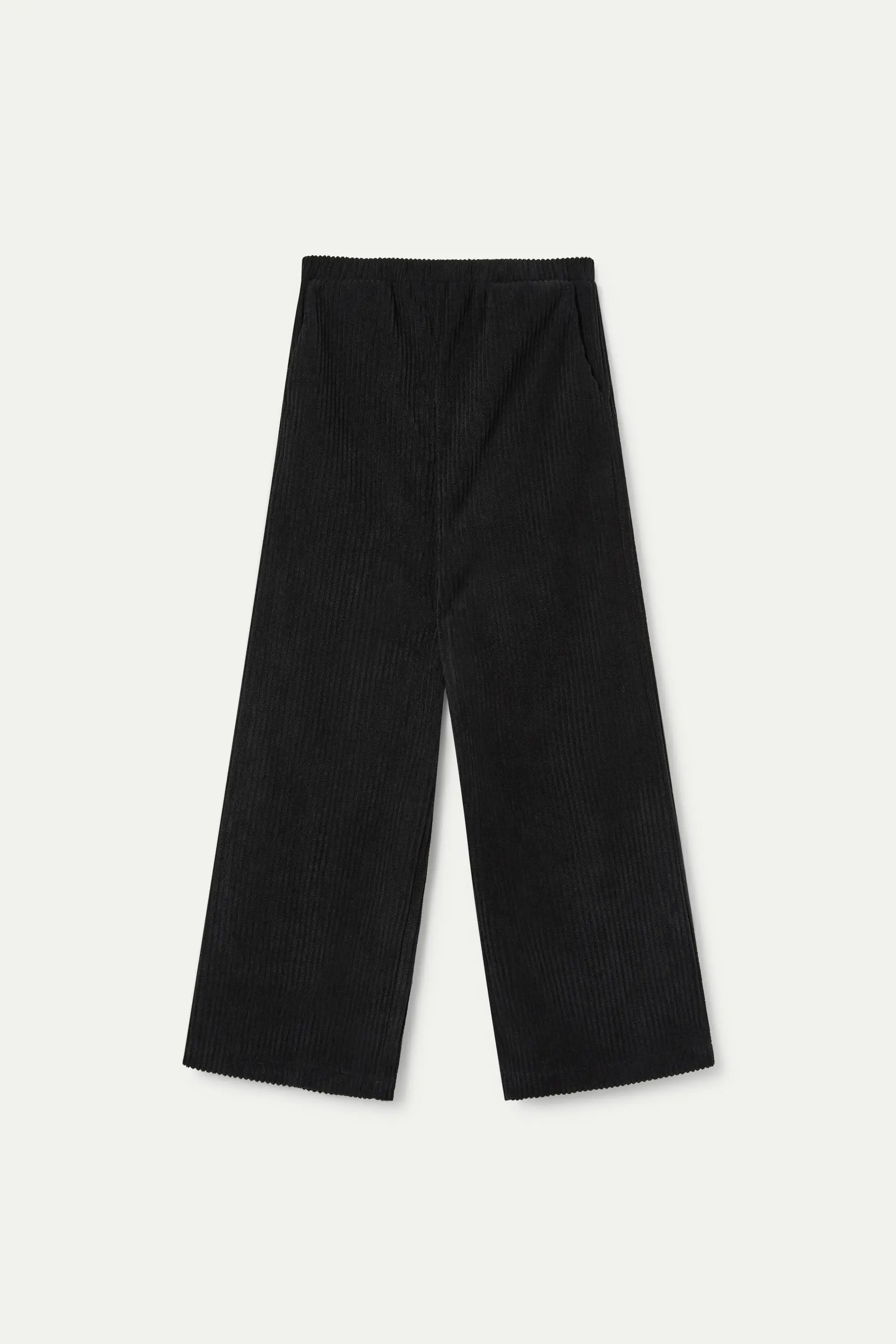 Pantalón ancho de niña de pana color negro - Image 2