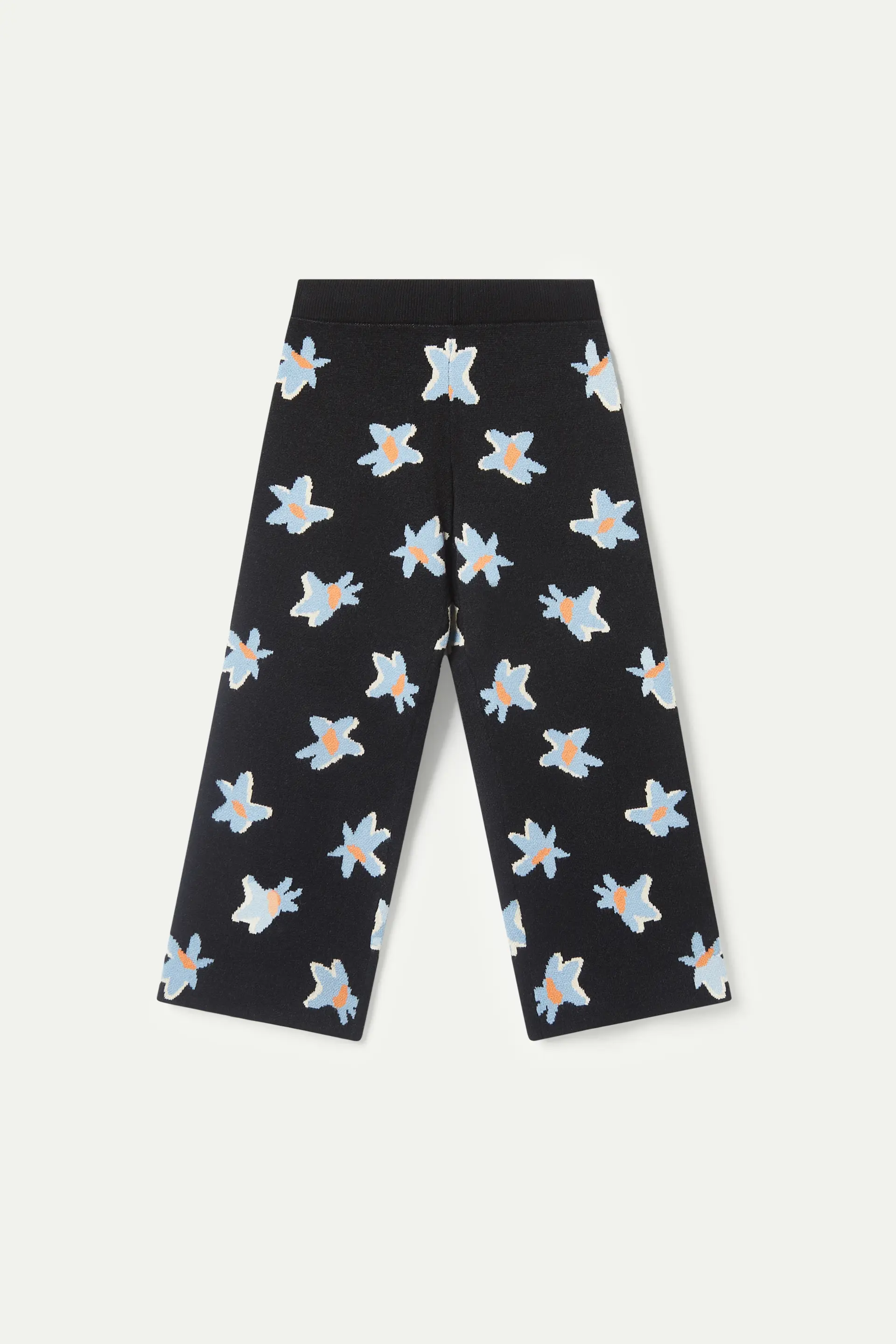 Pantalón de niña punto estampado floral Calatea negro - Image 2