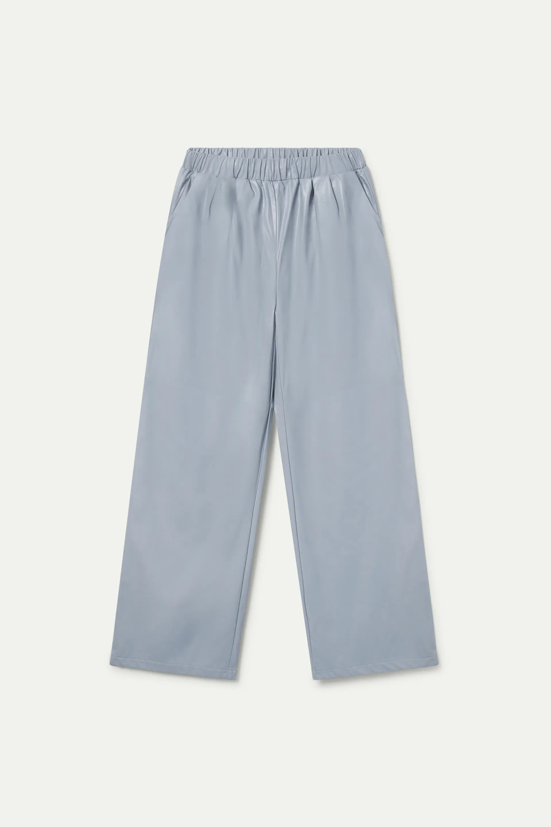 Pantalón de piel sintética gris - Image 2
