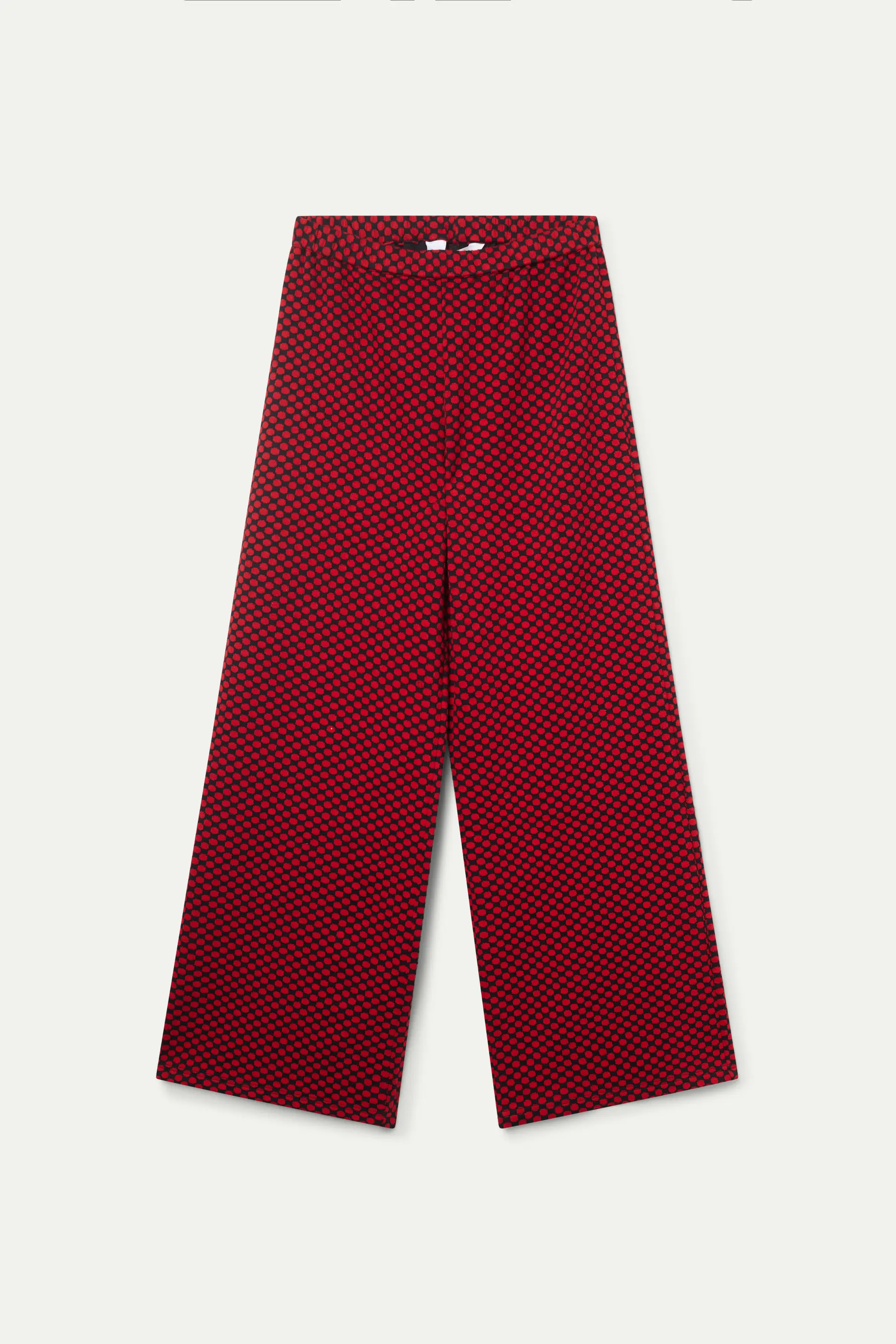 Pantalón de punto estampado jacquard rojo - Image 2