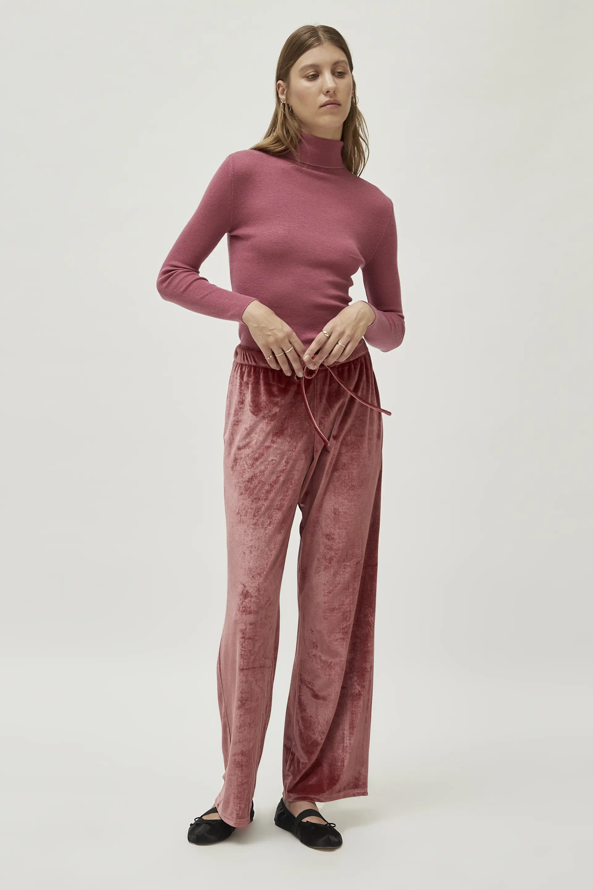 Pantalón de terciopelo rosa