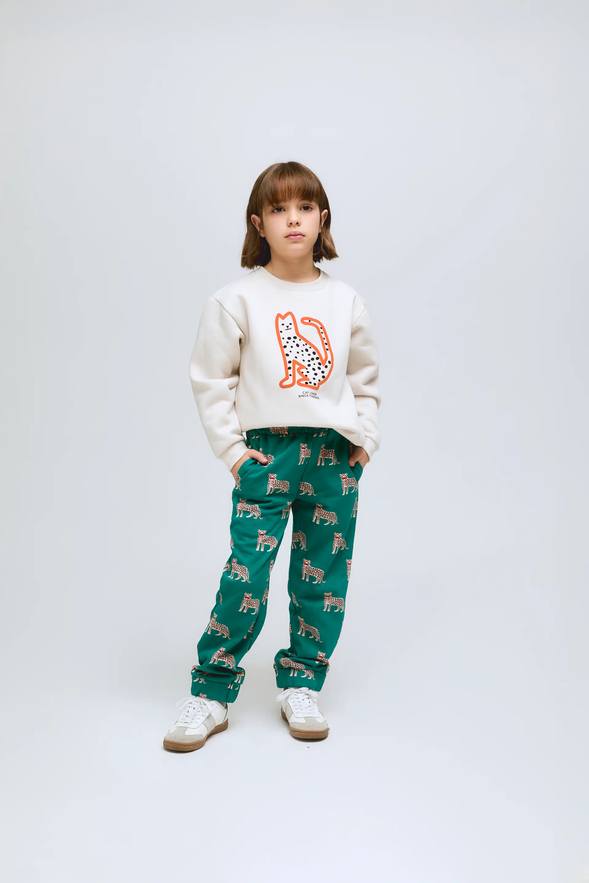 Pantalón largo de niña con estampado de jaguar Onca