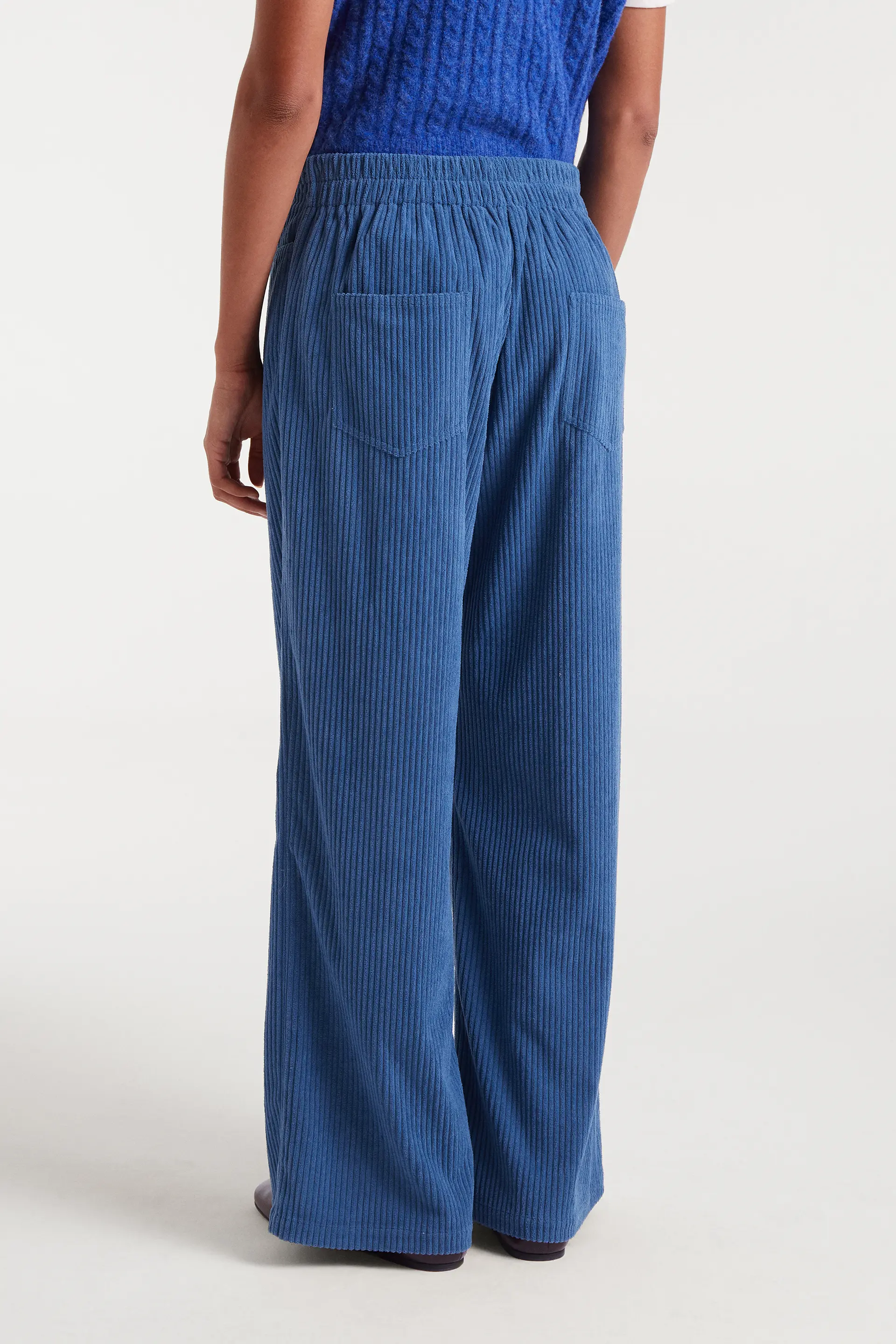 Pantalón recto de pana azul - Image 3