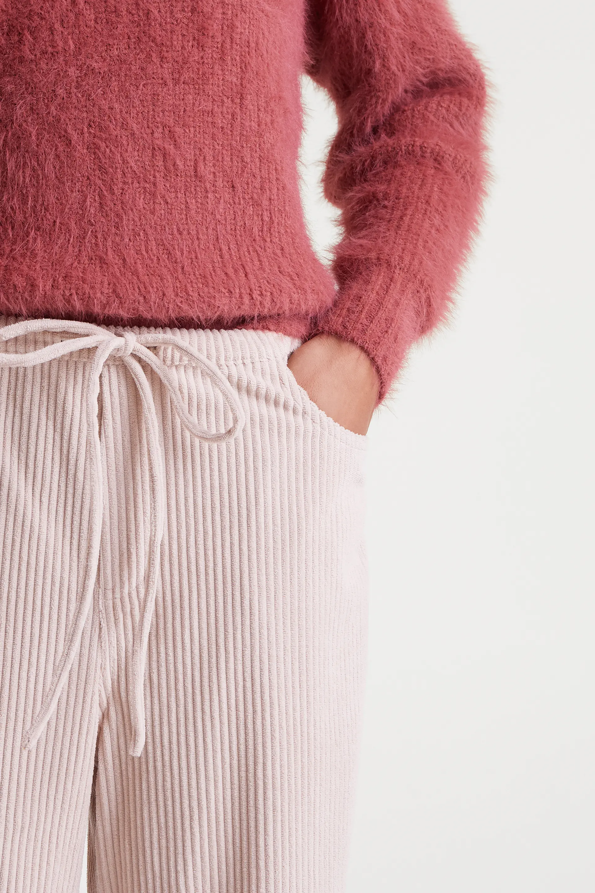 Pantalón recto de pana blanca - Image 4