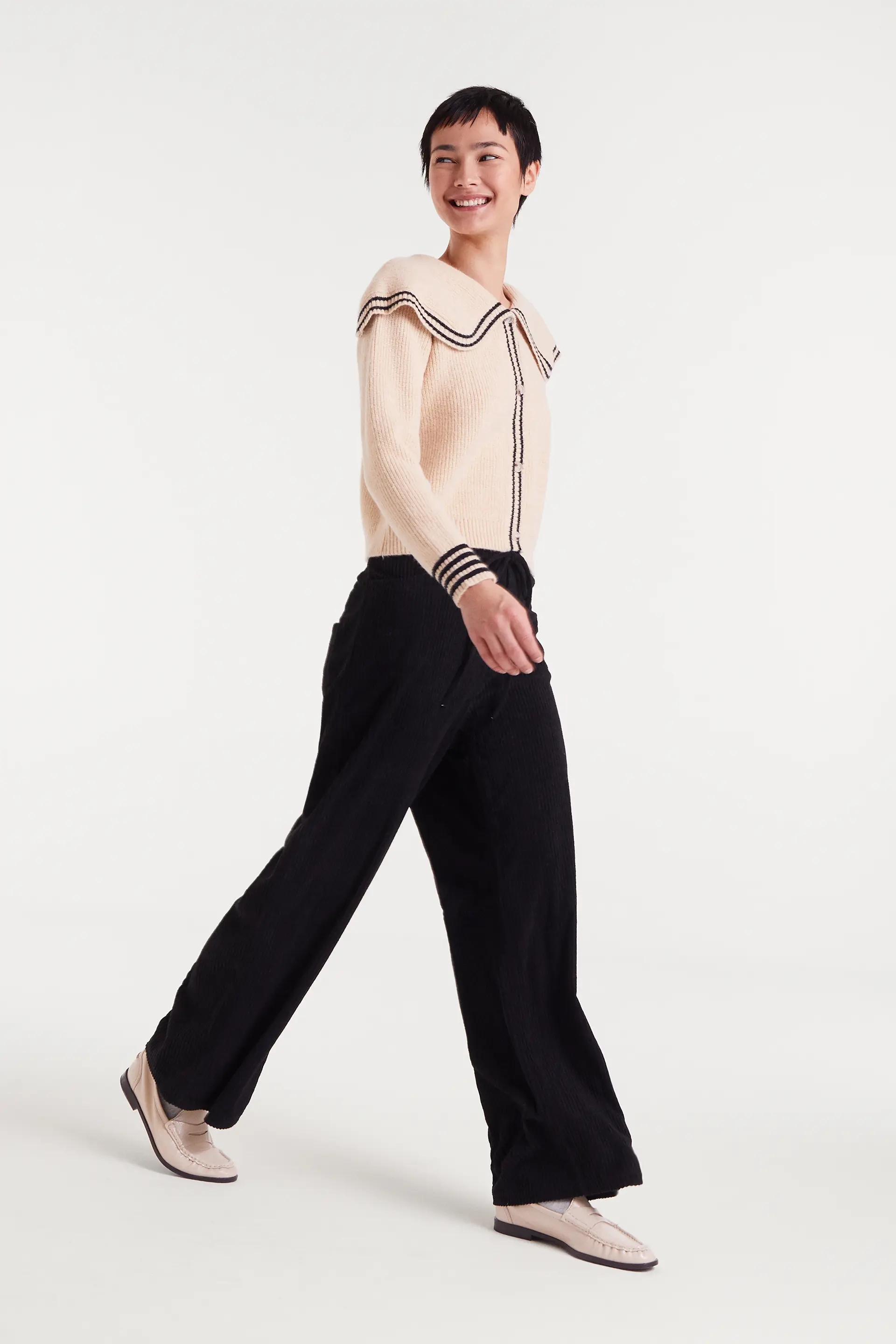 Pantalón recto de pana negro - Image 6