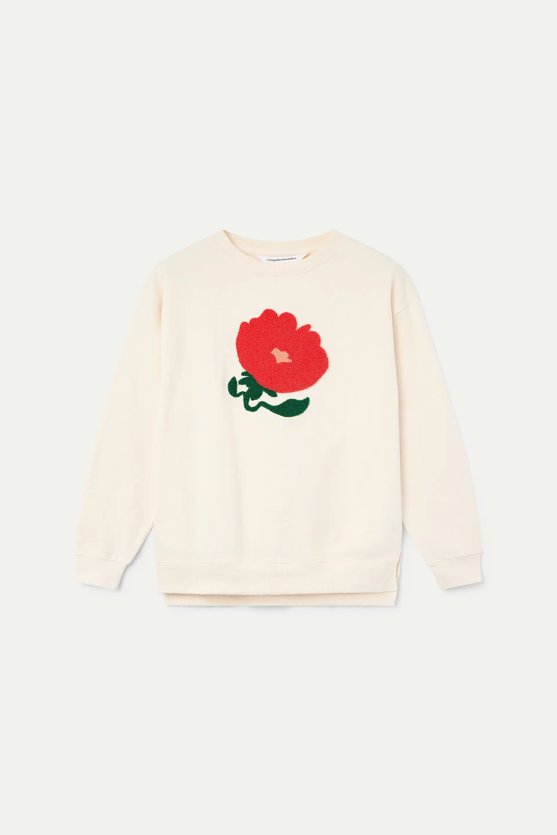 Sudadera con bordado de flor gigante roja - Image 2