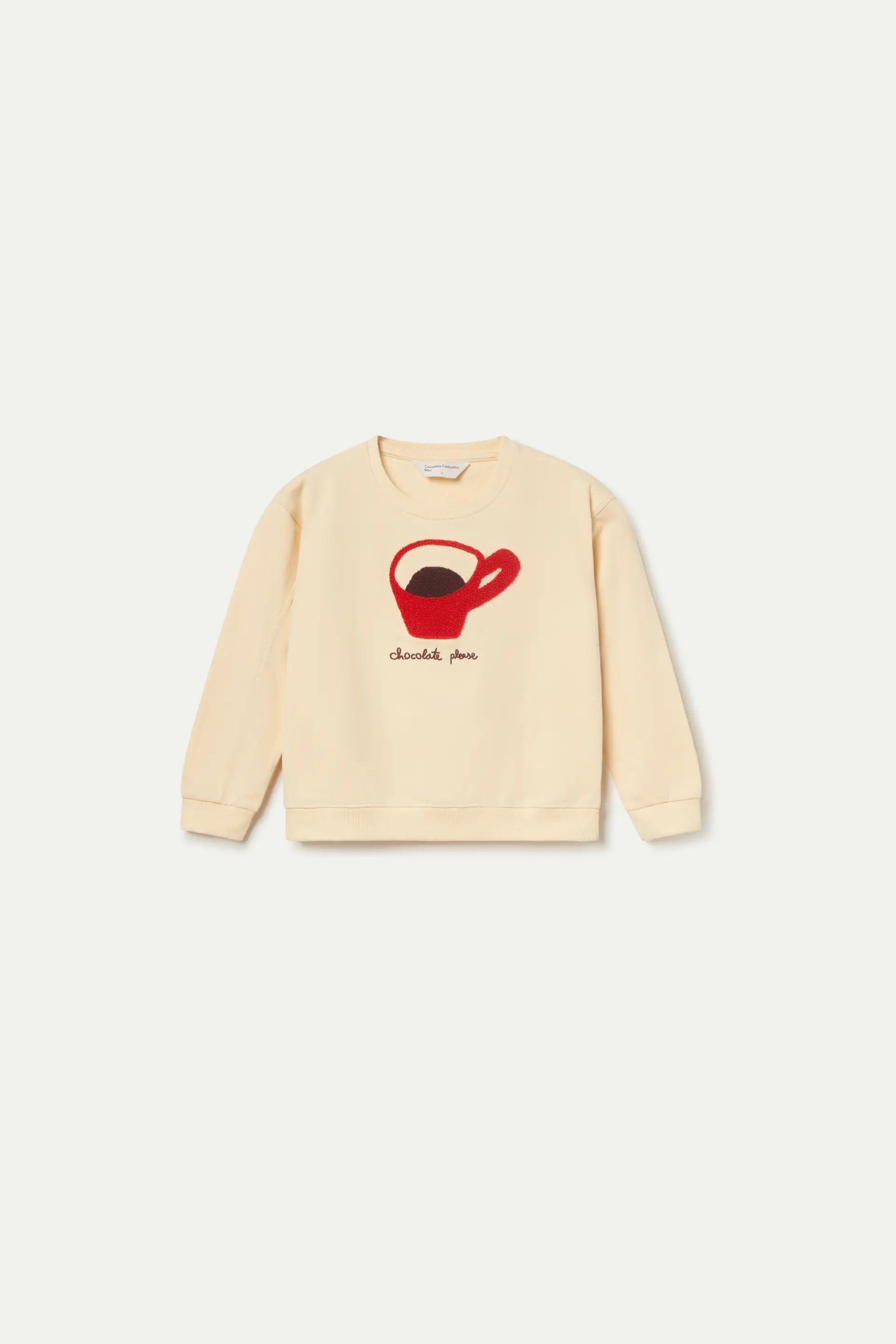 Sudadera de niña con print de café blanco crema - Image 2