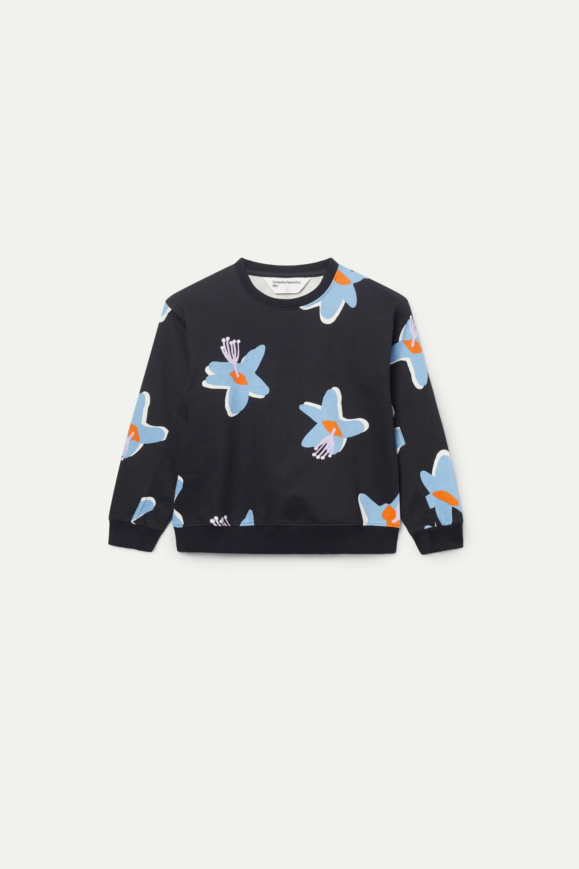 Sudadera de niña estampado floral Calatea negro - Image 2