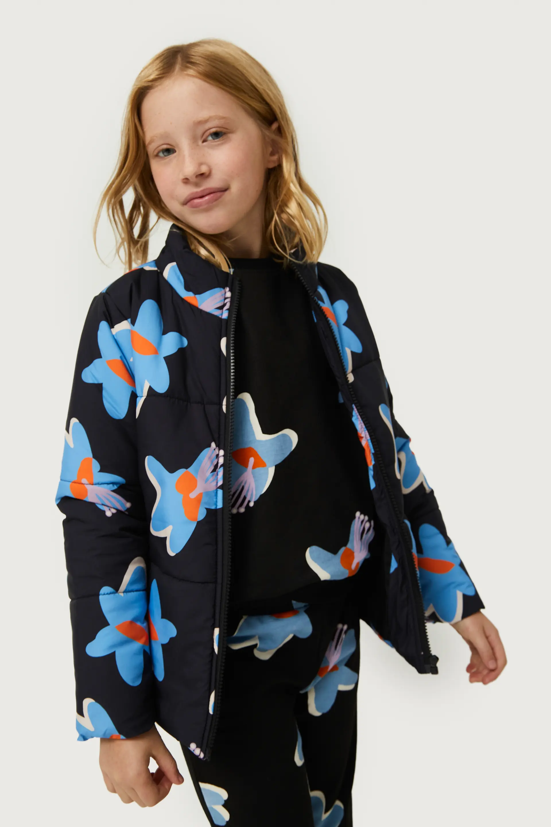 Sudadera de niña estampado floral Calatea negro - Image 4