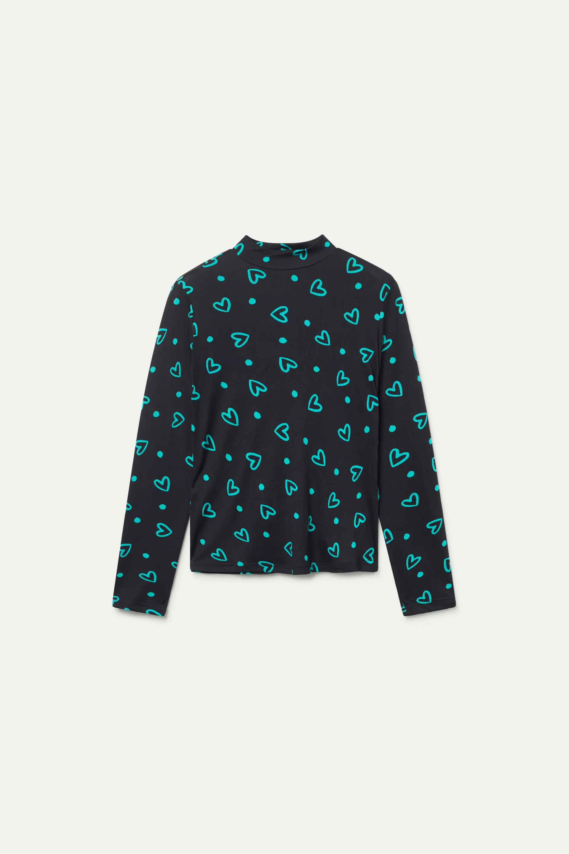 Top ajustado estampado de corazones verdes - Image 2