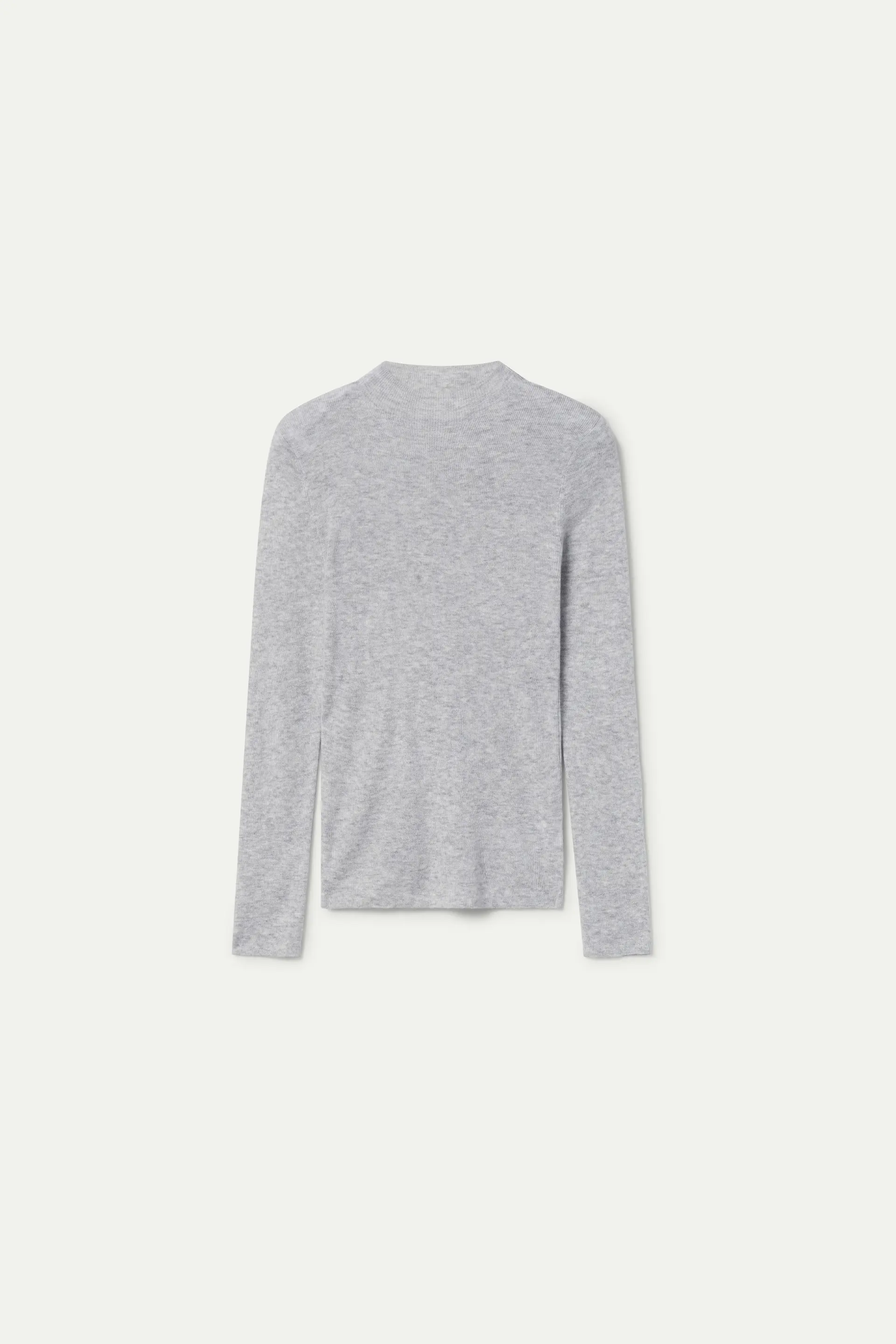 Top con cuello perkins gris - Image 2