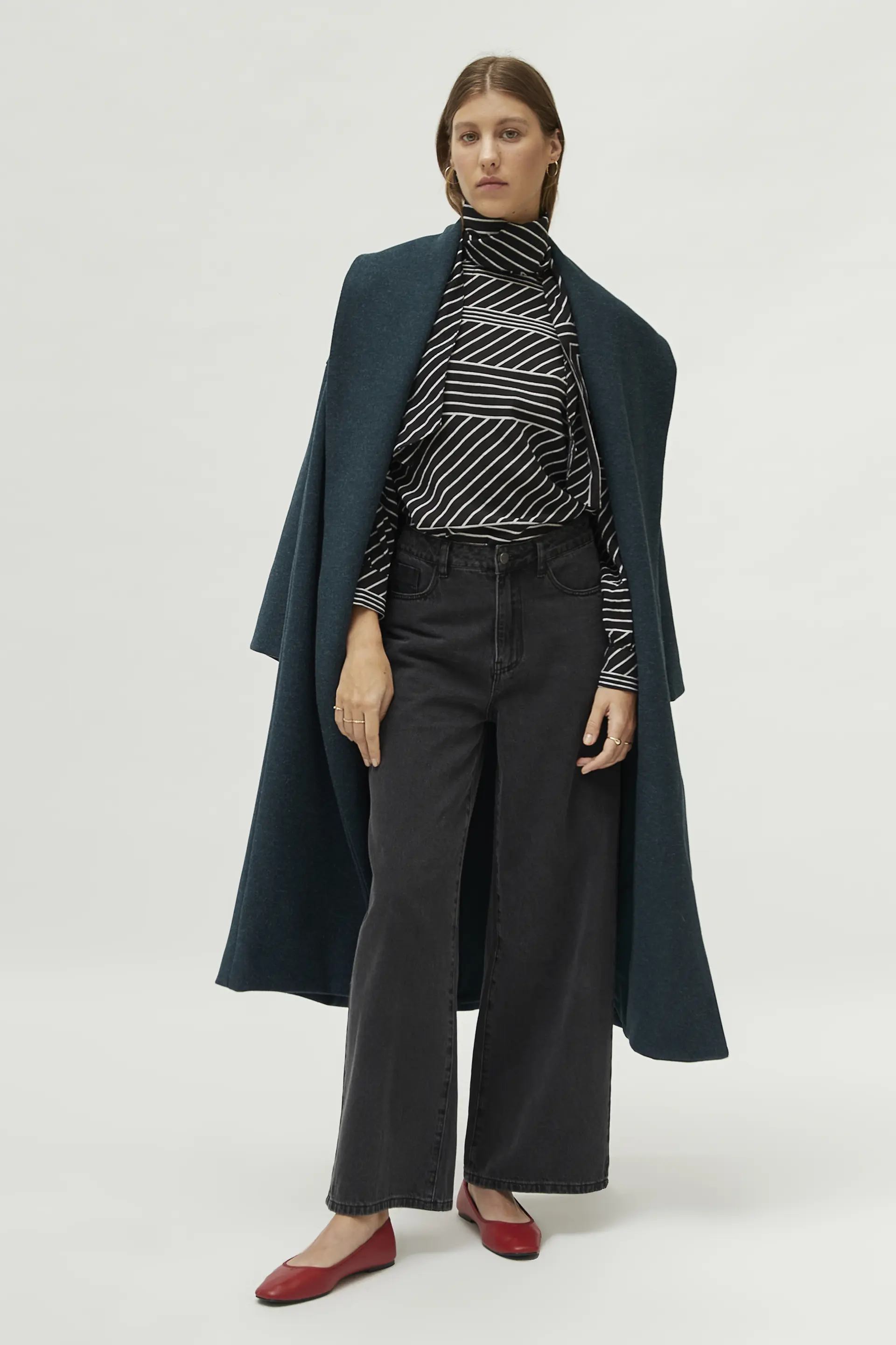 Top con foulard estampado de rayas negro - Image 5