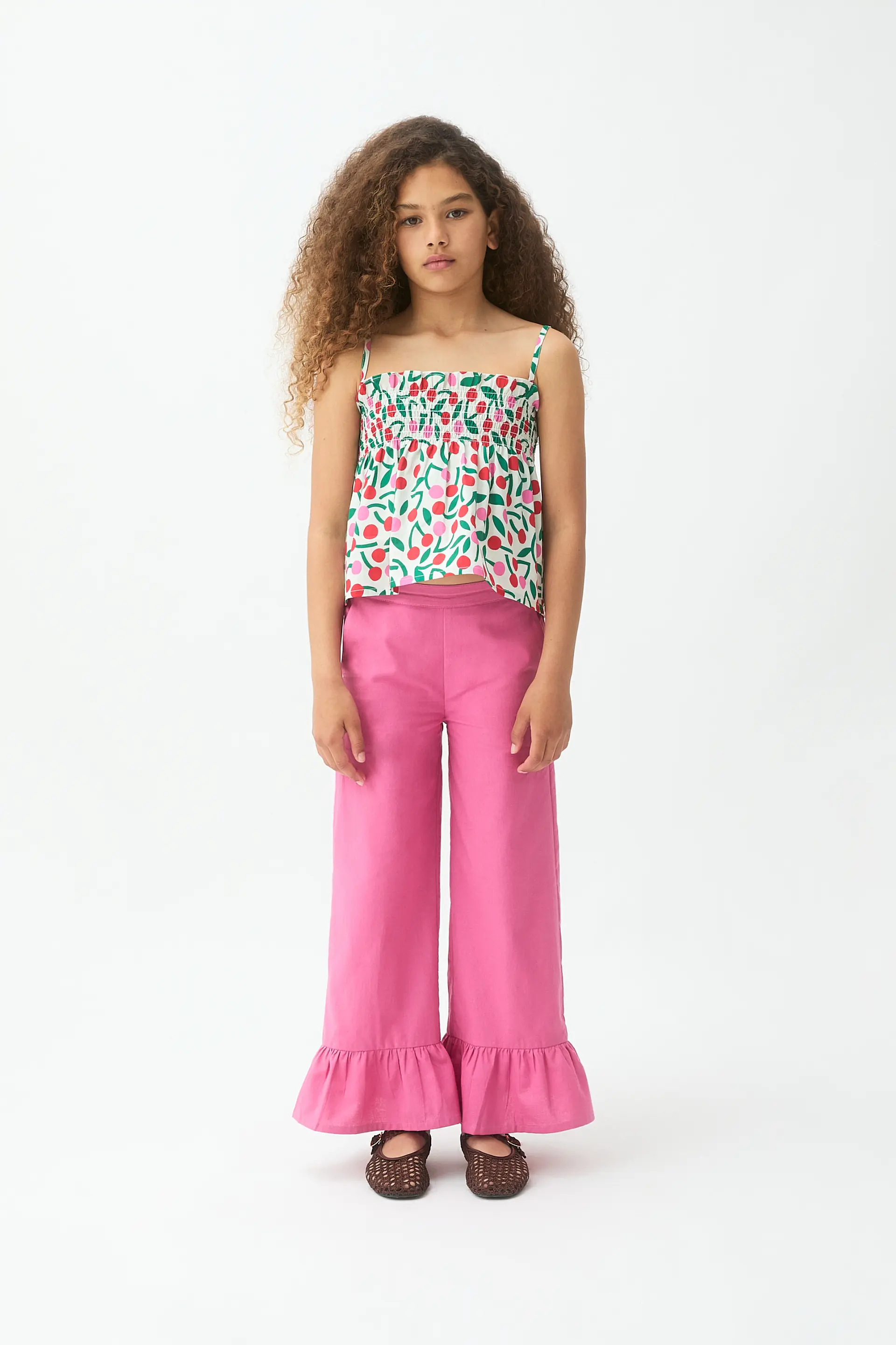 Top de niña con estampado Guinda