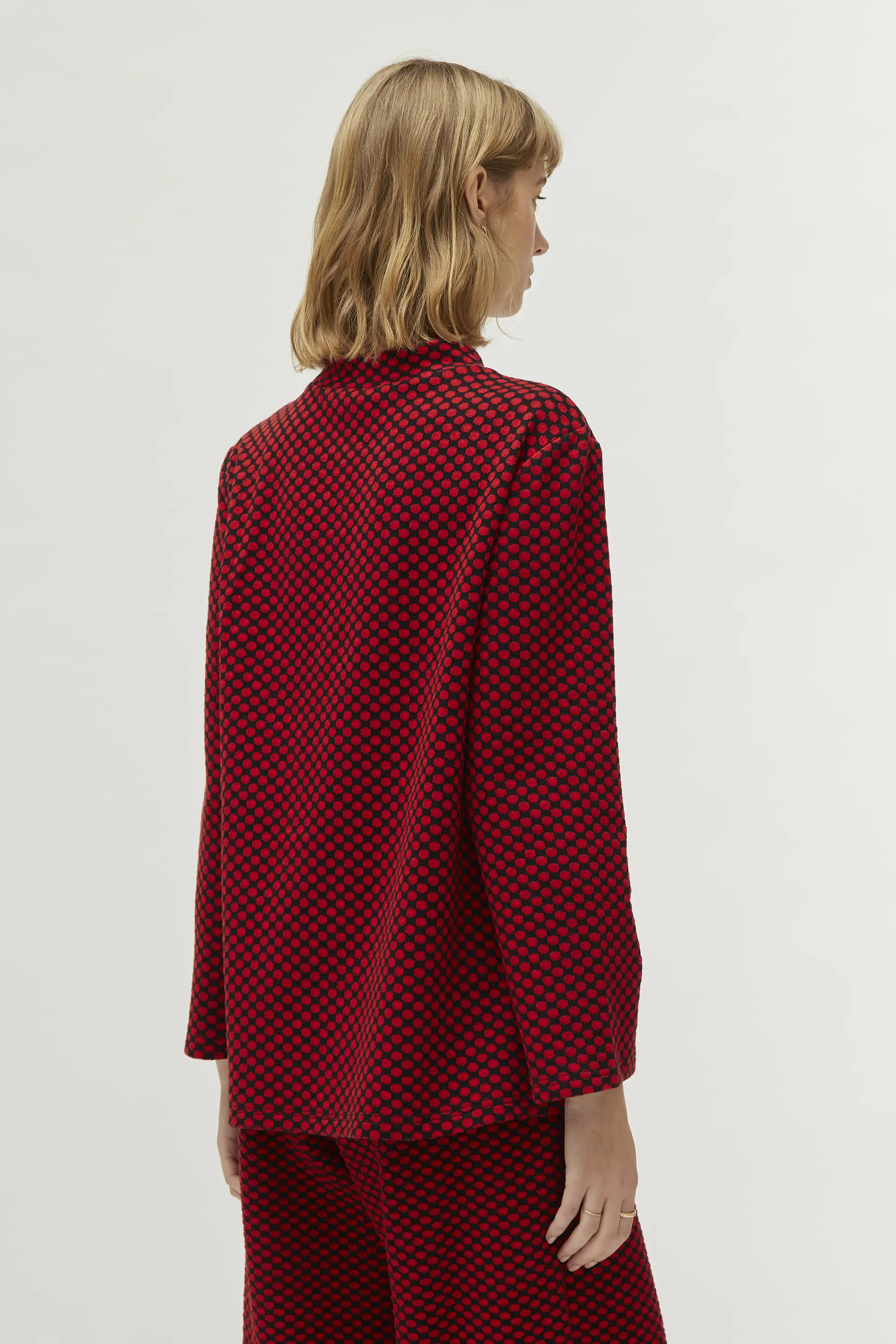Top de punto estampado jacquard rojo - Image 5