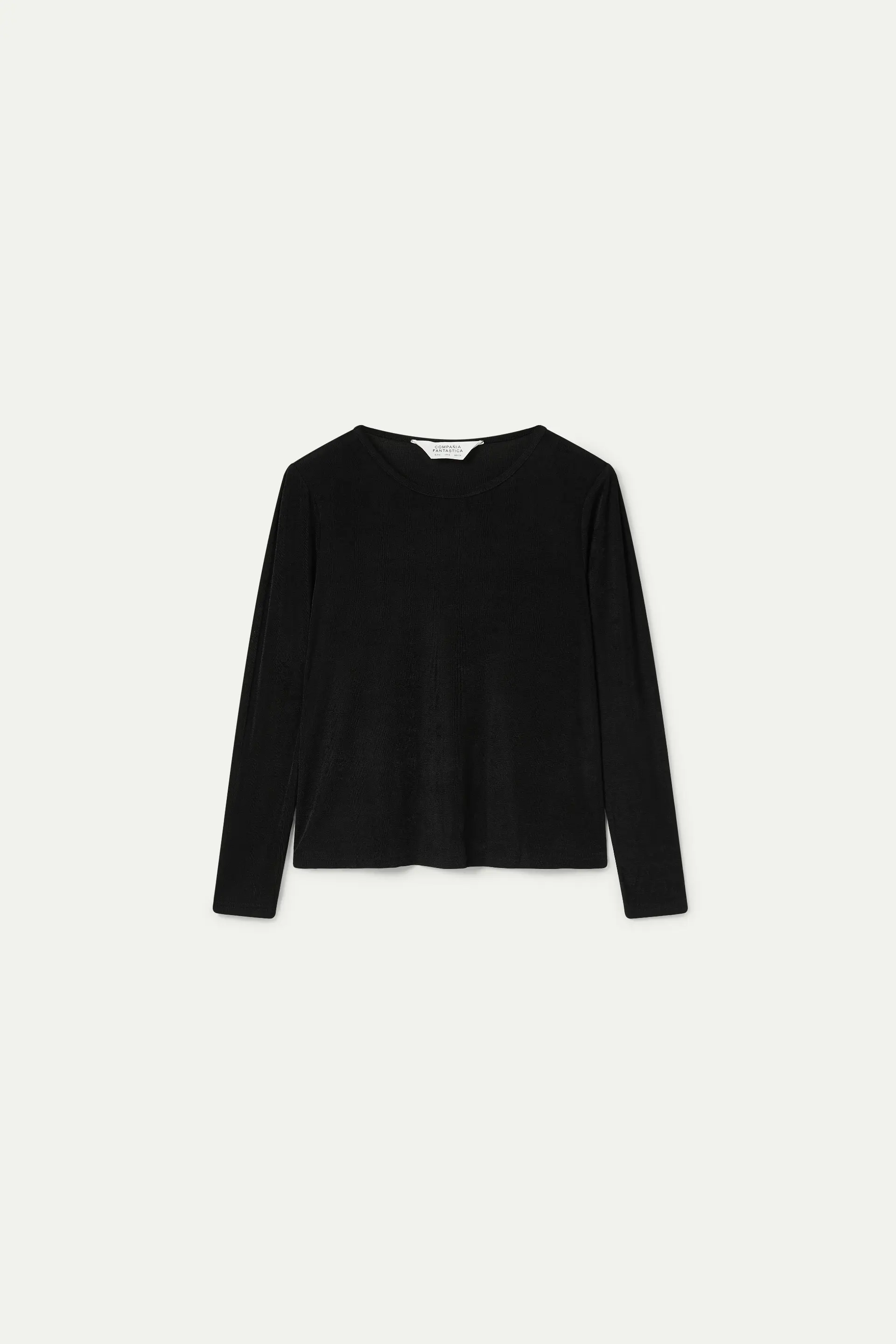 Top de punto negro brillante