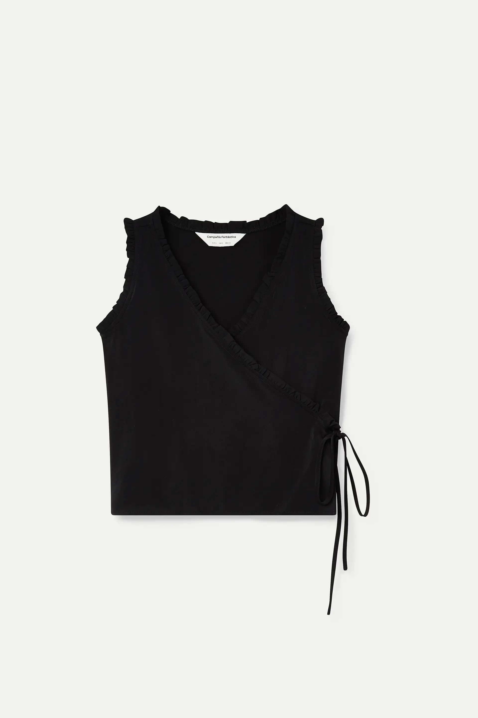 Top negro con escote pico - Image 2