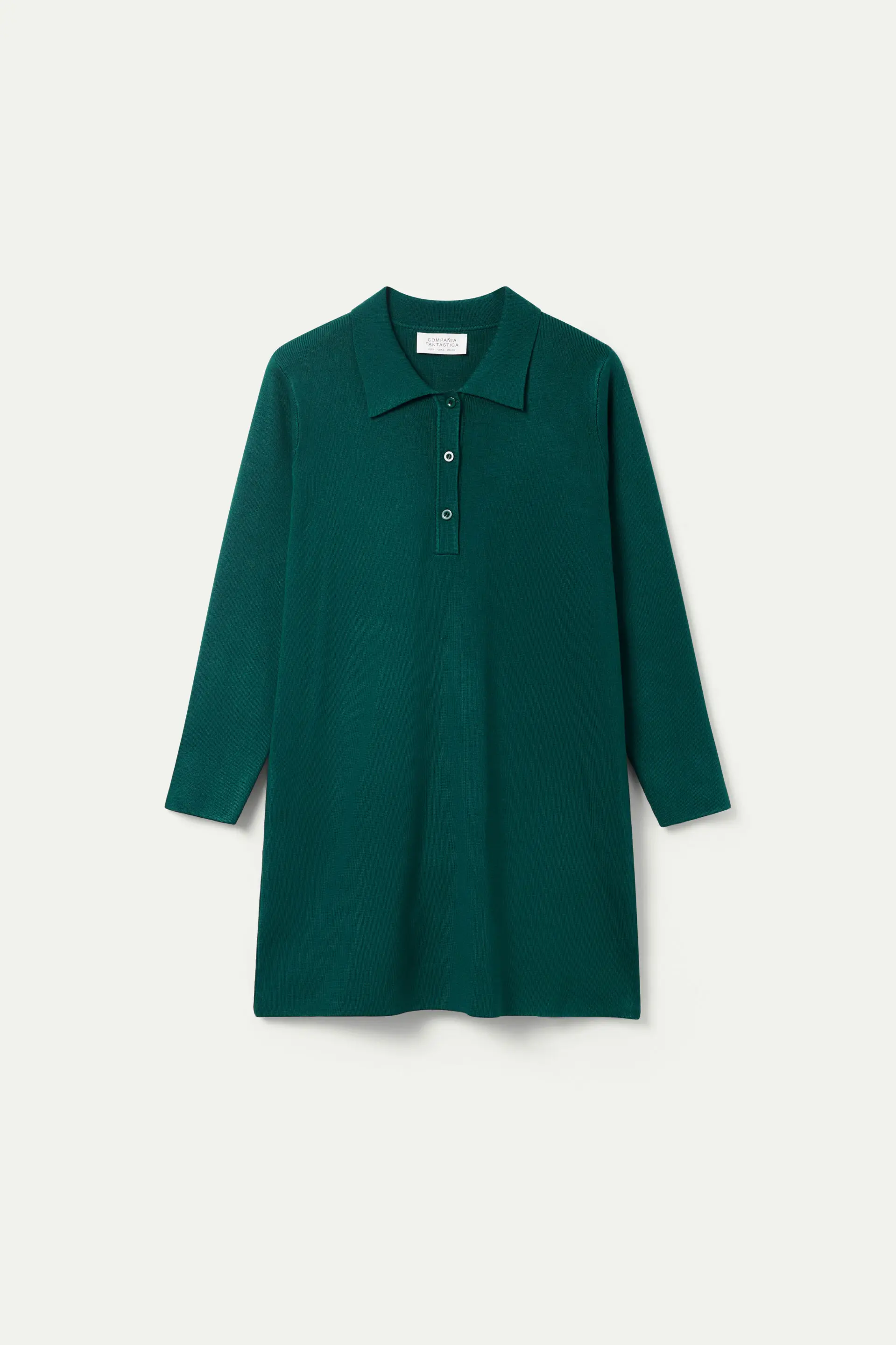 Vestido corto con cuello polo verde - Image 2