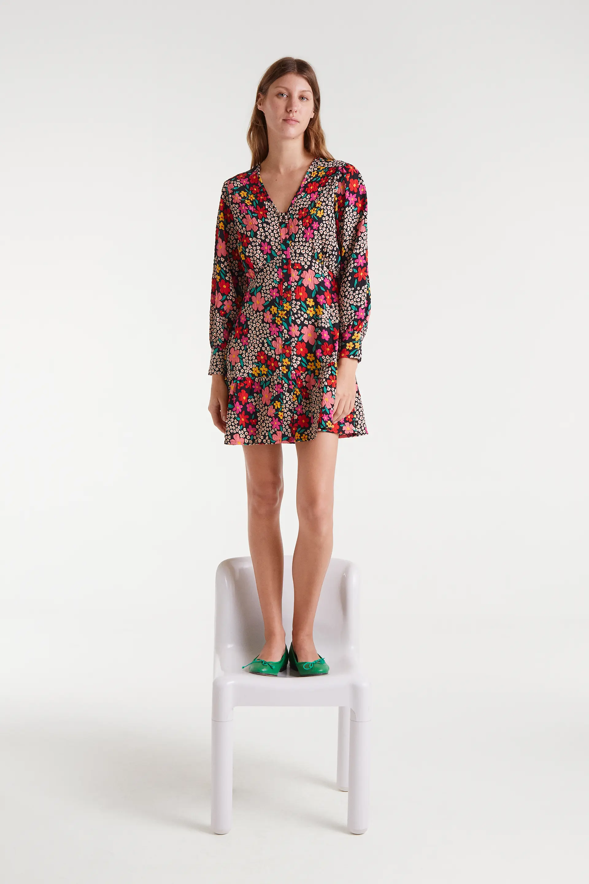 Vestido corto con estampado Giardino - Image 5