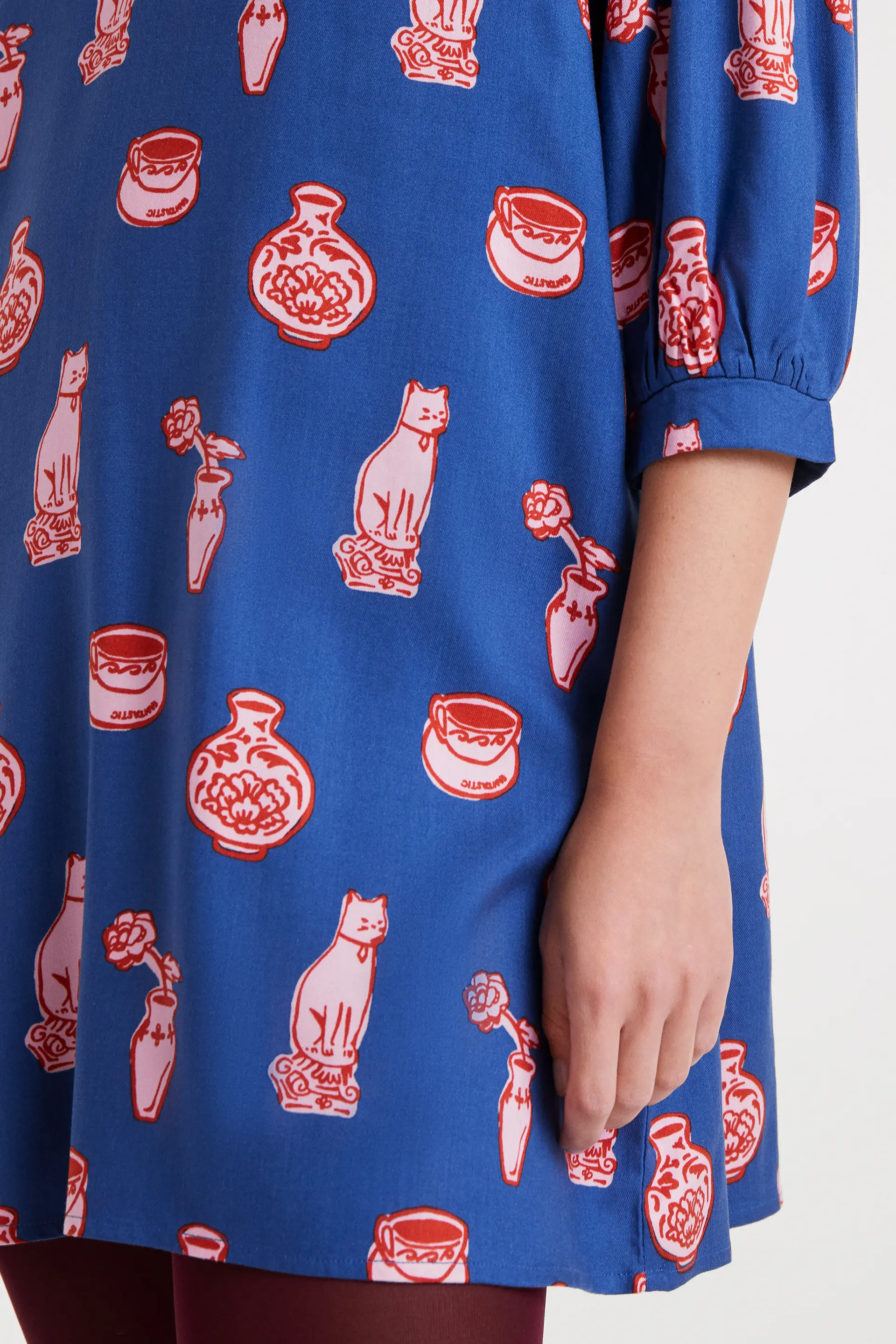 Vestido corto con estampado Porcelain - Image 4