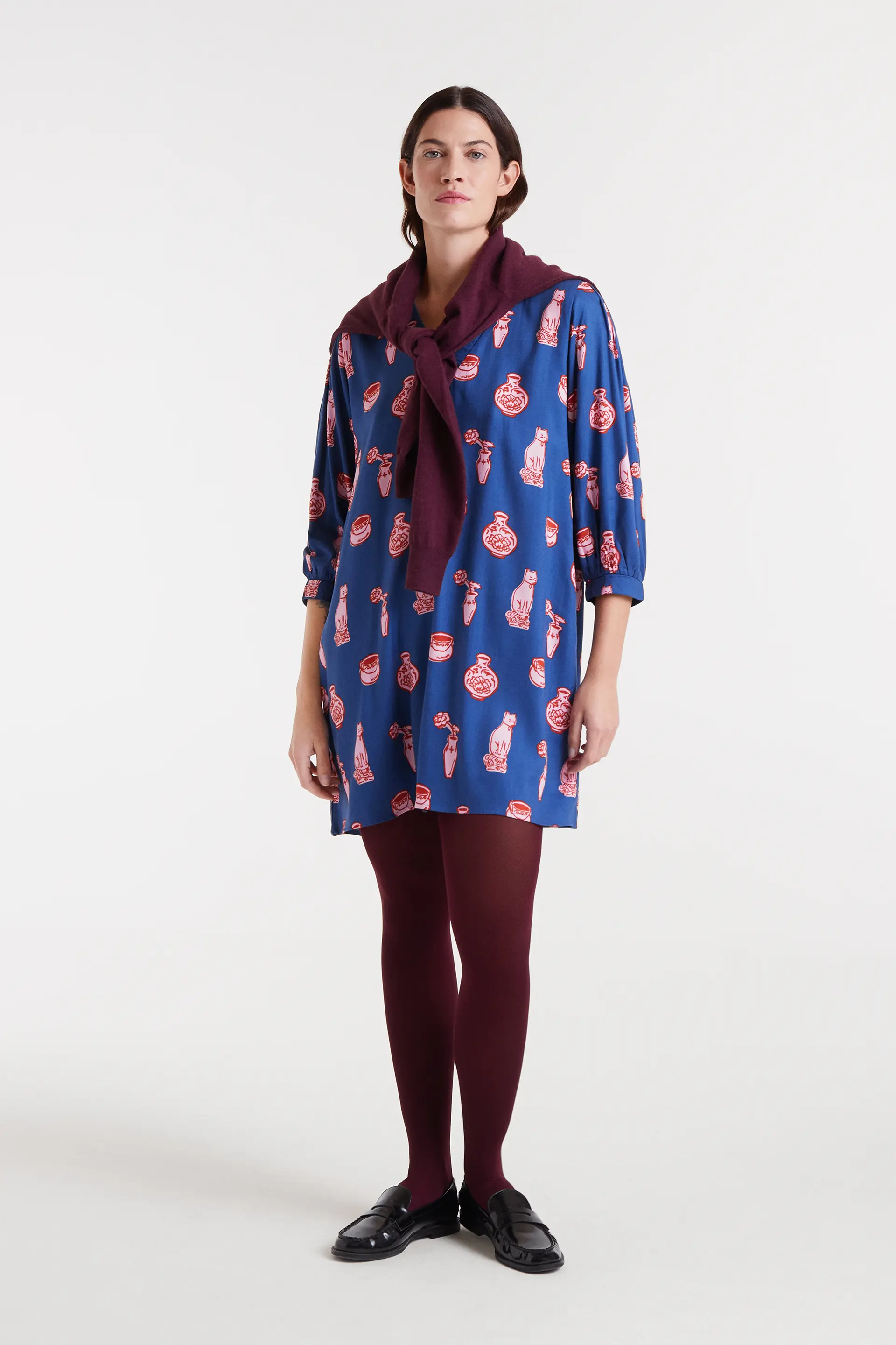 Vestido corto con estampado Porcelain - Image 5