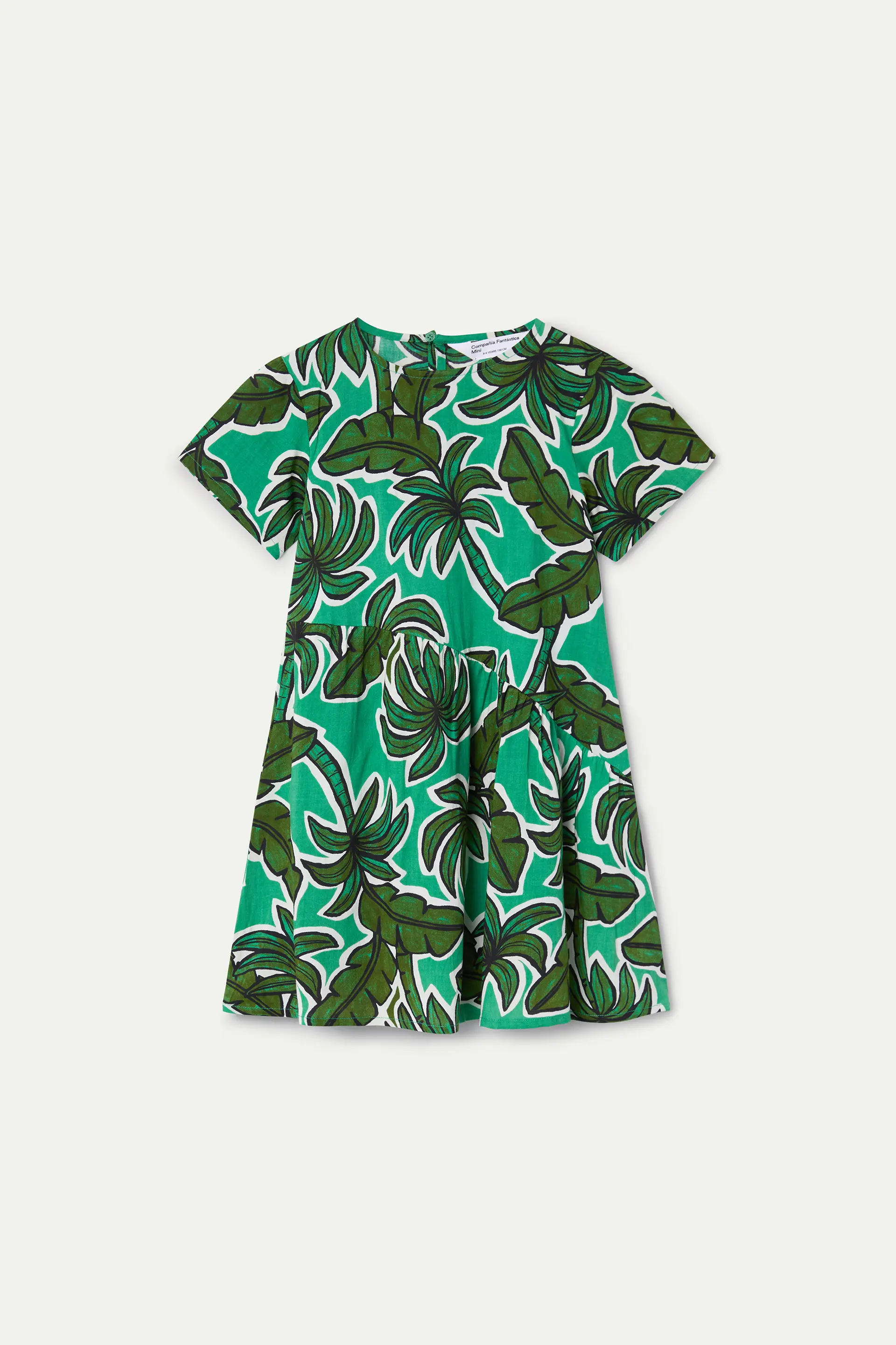 Vestido corto de niña con estampado Palm Tree - Image 2