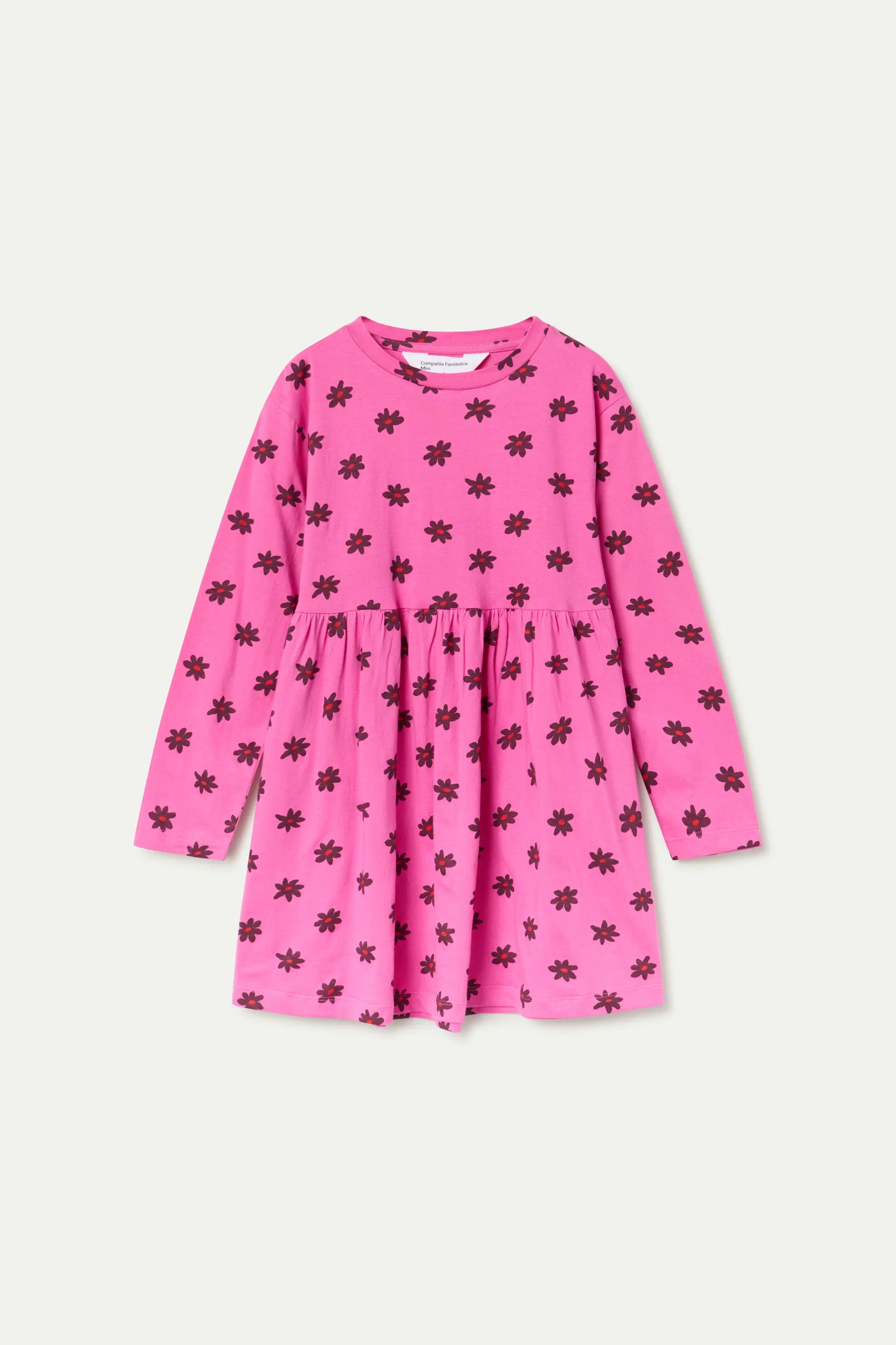 Vestido corto de niña en color rosa estampado Daisy. - Image 2