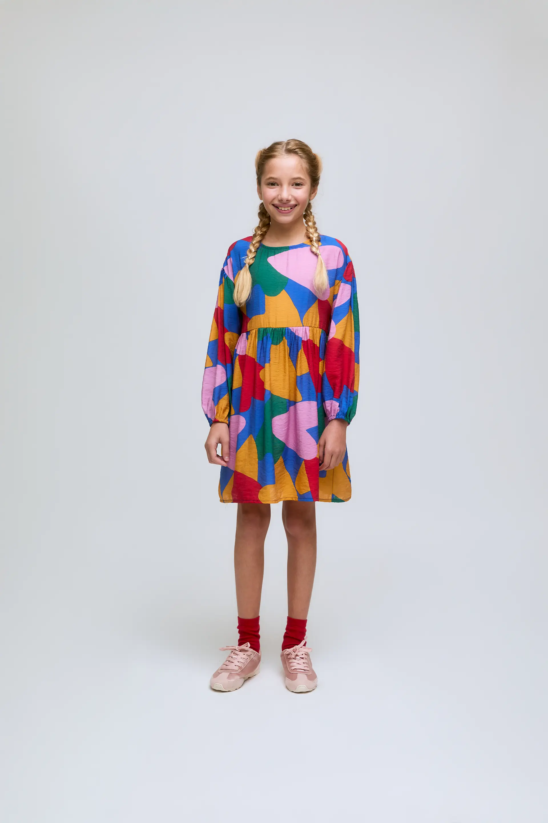 Vestido corto de niña estampado Cupido