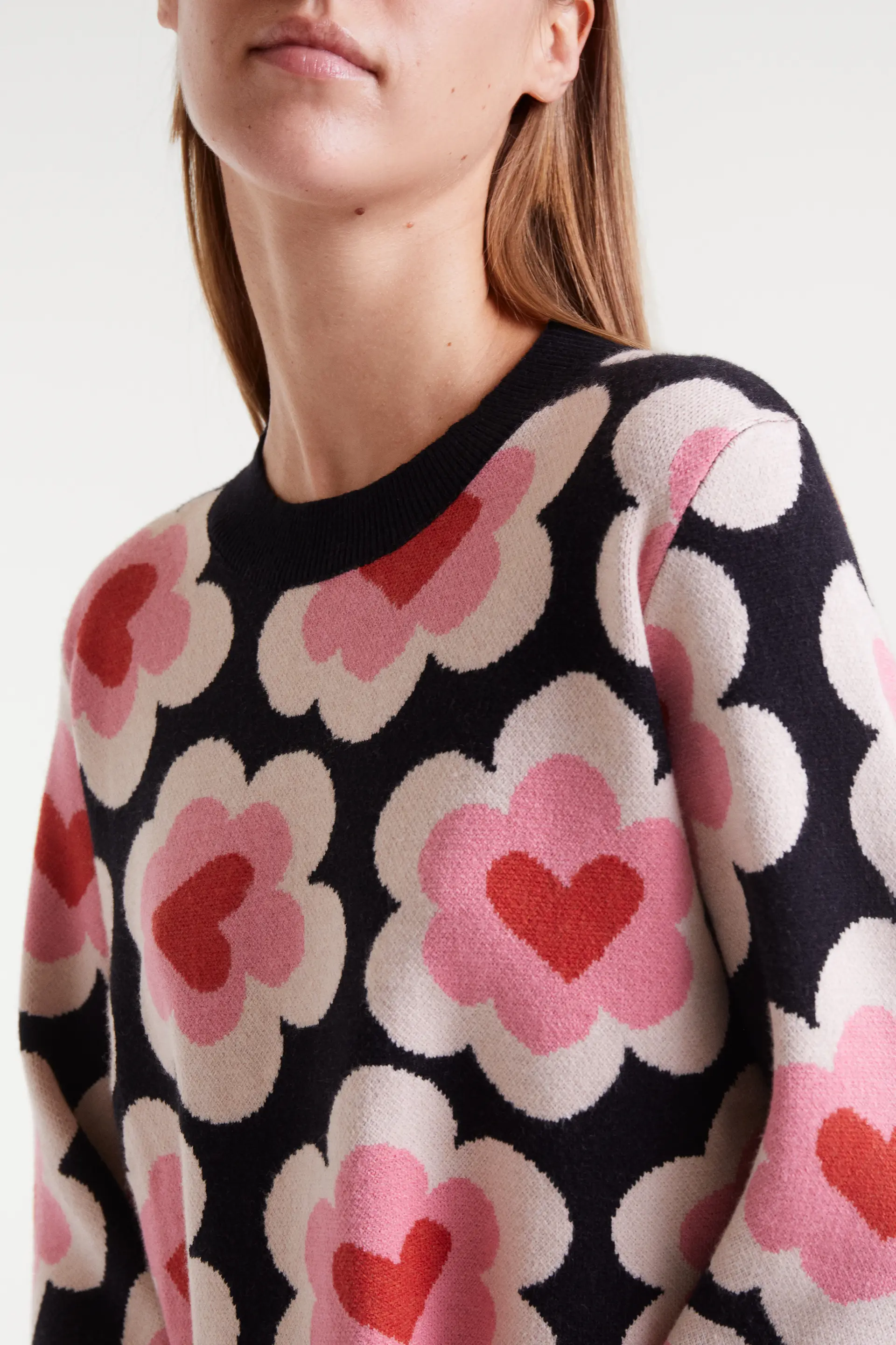 Vestido corto de punto jacquard con estampado SweetHeart - Image 4
