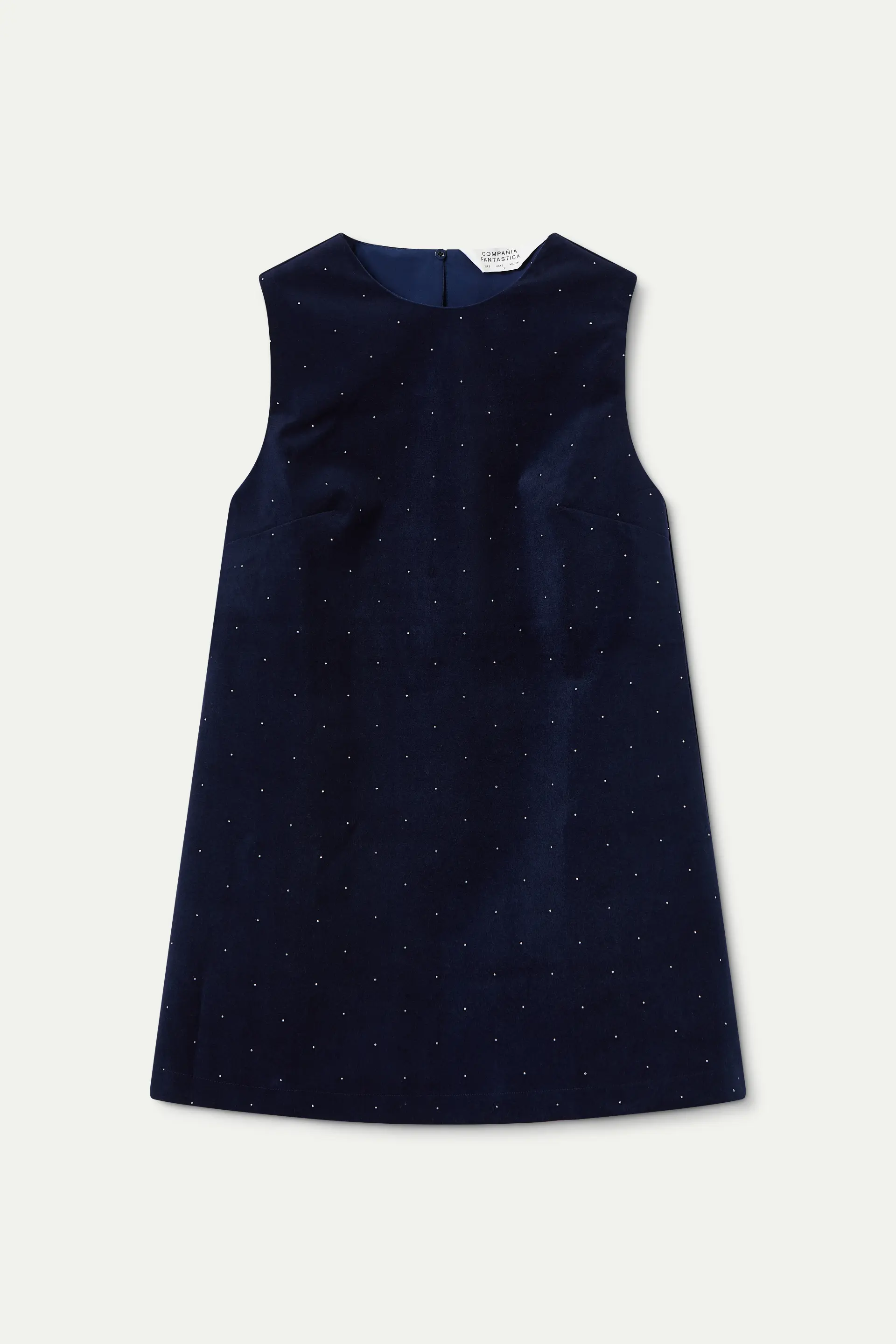 Vestido corto de terciopelo azul marino