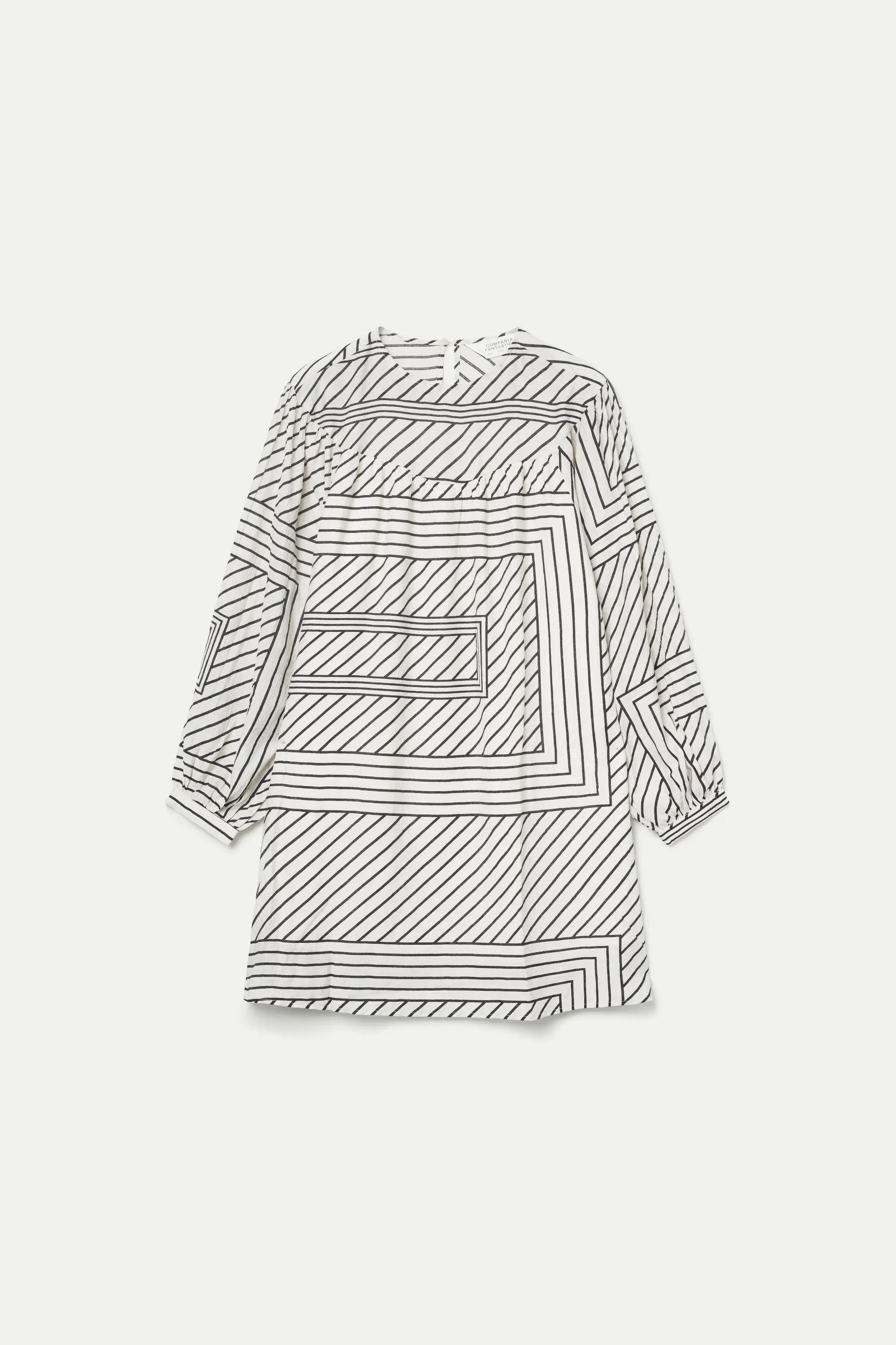 Vestido corto estampado de rayas blanco - Image 2
