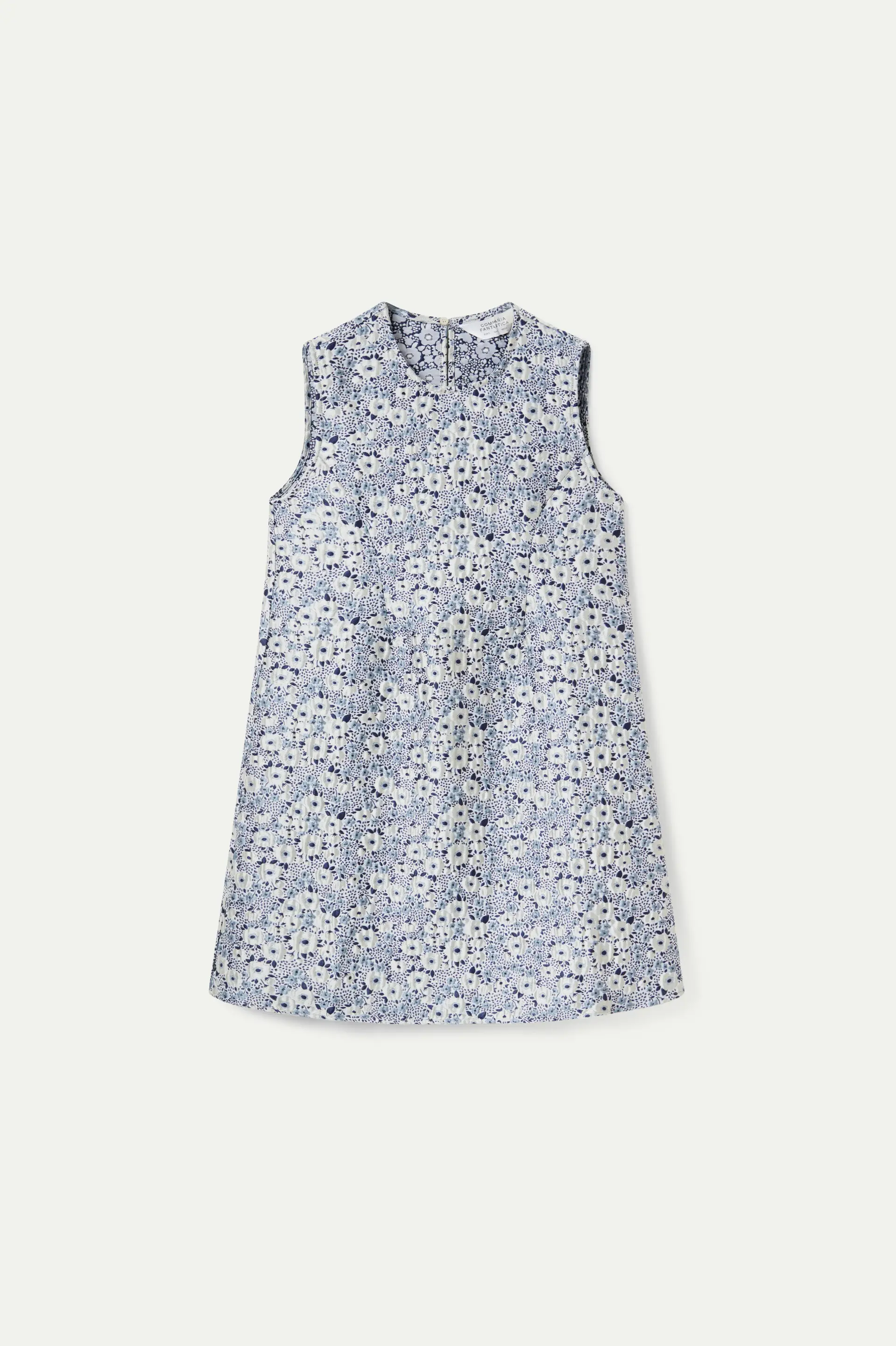 Vestido corto estampado floral azul y blanco - Image 2