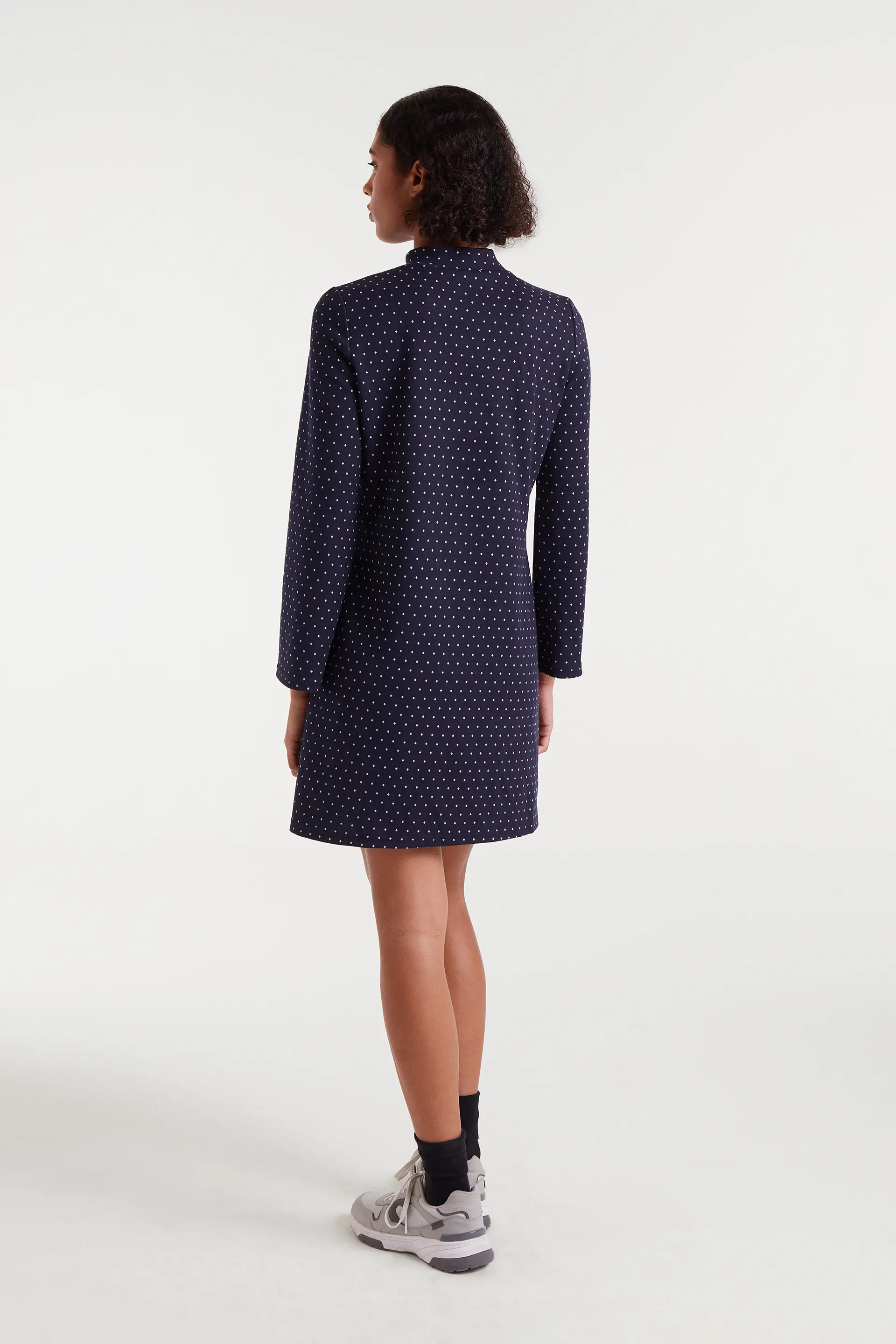 Vestido corto jacquard con estampado Super Mini Dots - Image 3