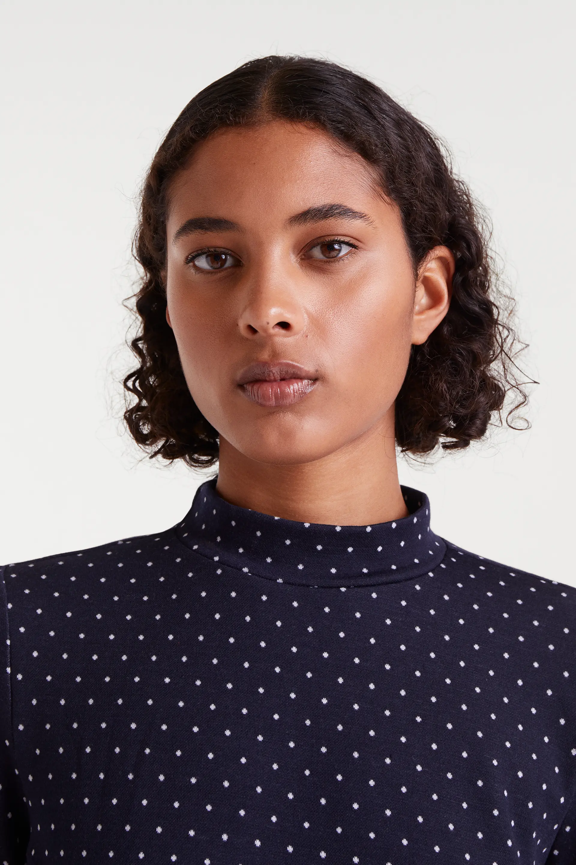 Vestido corto jacquard con estampado Super Mini Dots - Image 4
