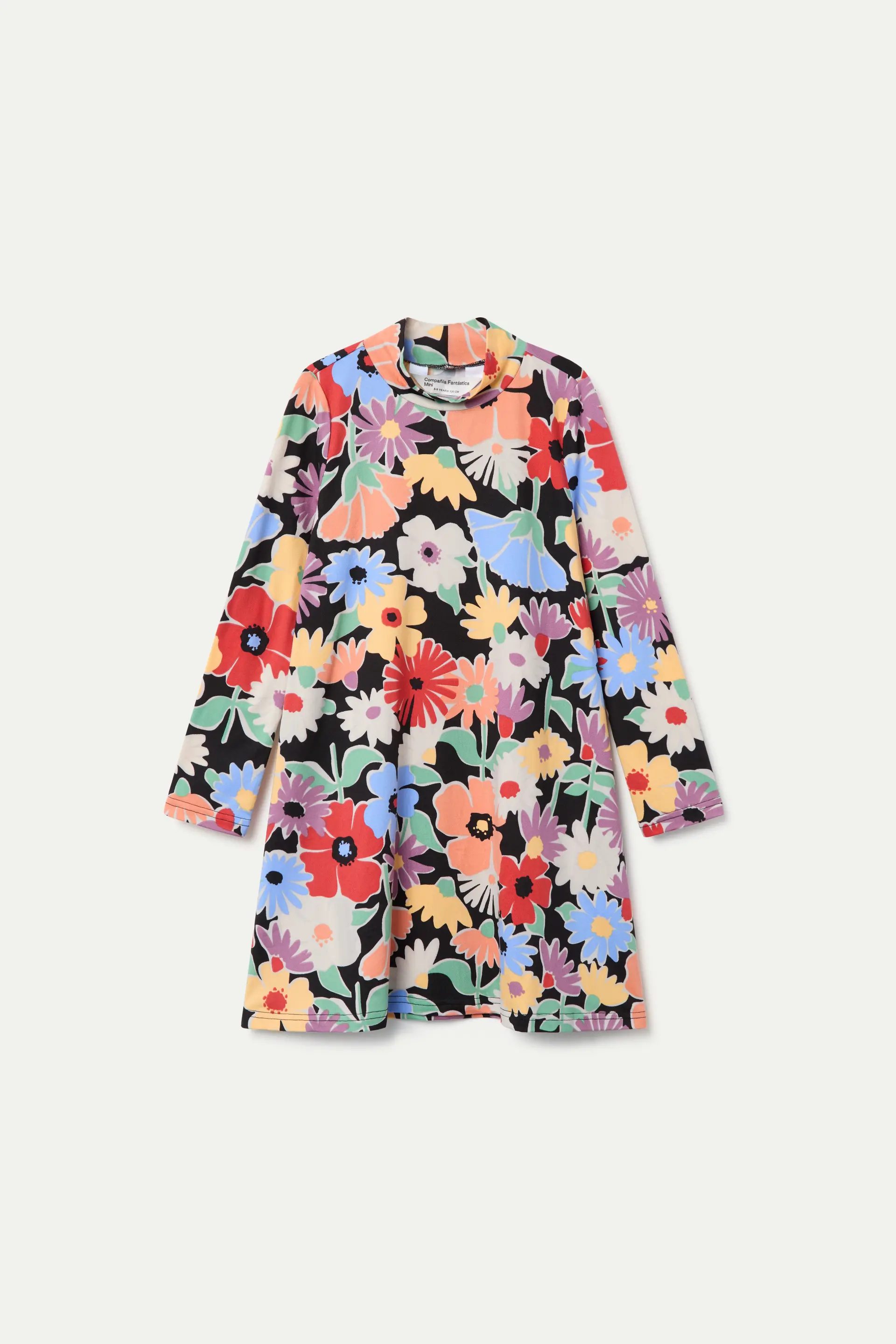 Vestido de niña corto de manga larga con estampado floral Hampton - Image 2
