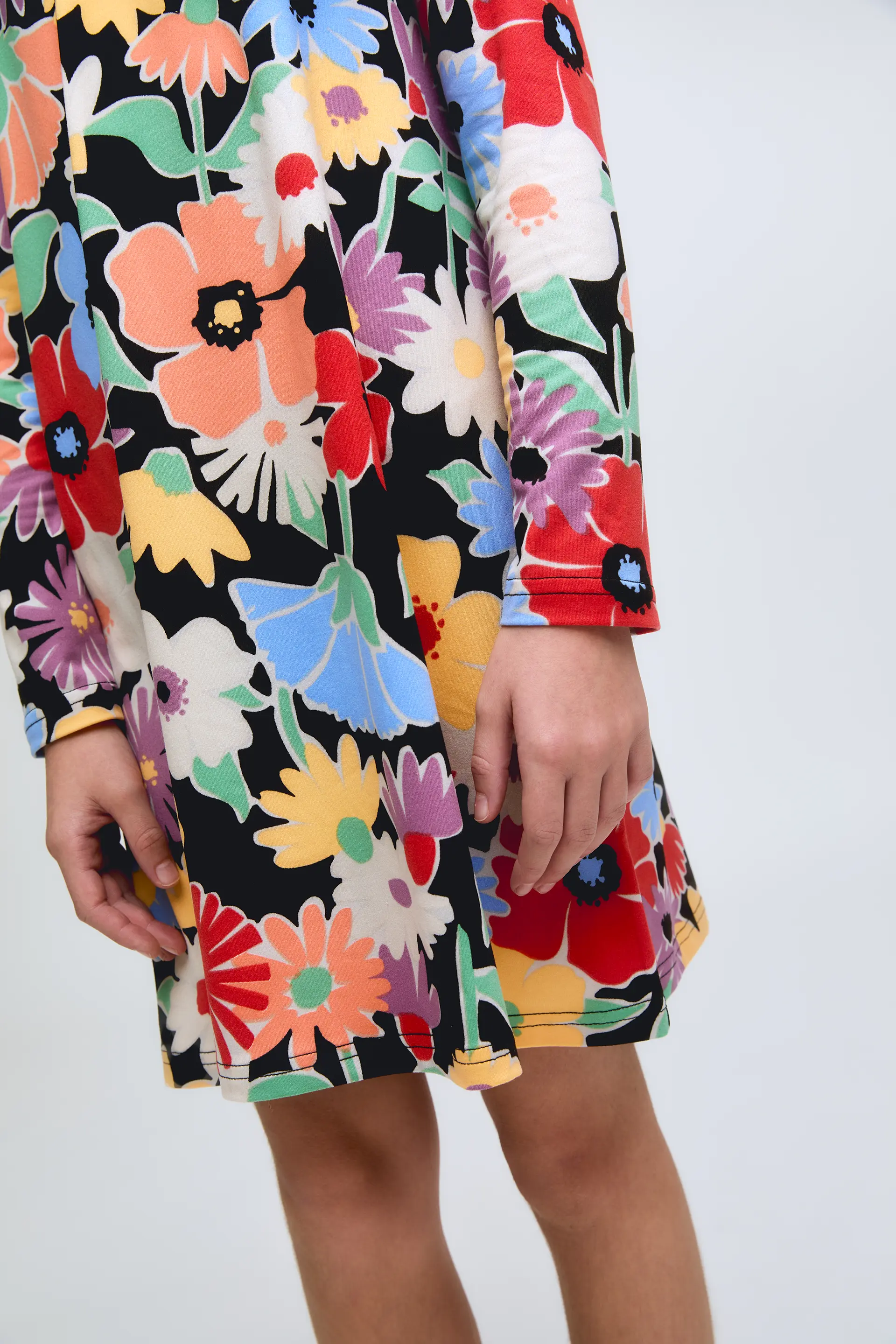 Vestido de niña corto de manga larga con estampado floral Hampton - Image 3