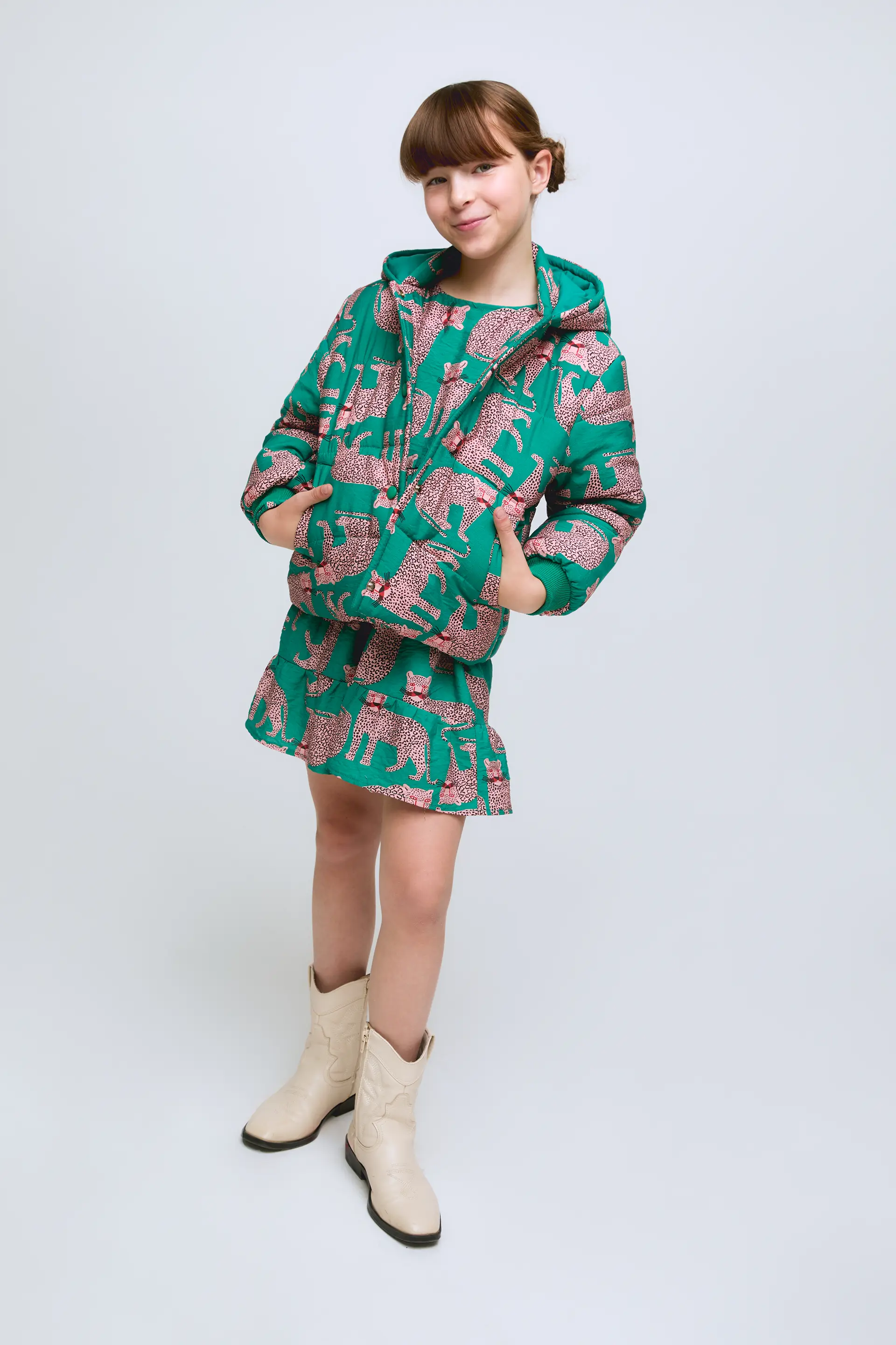 Vestido de niña de manga larga estampado Onca - Image 4