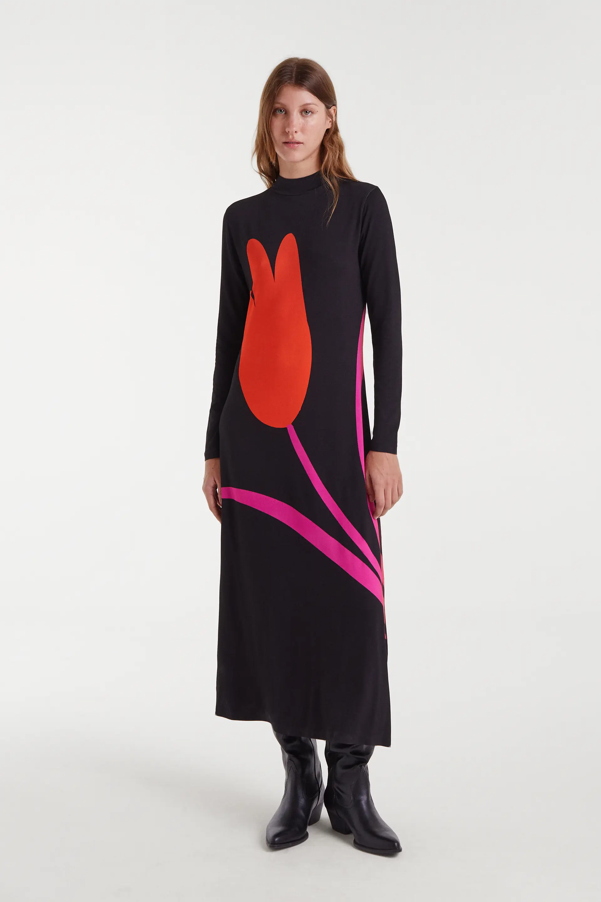Vestido largo con estampado Big Tulip - Image 5