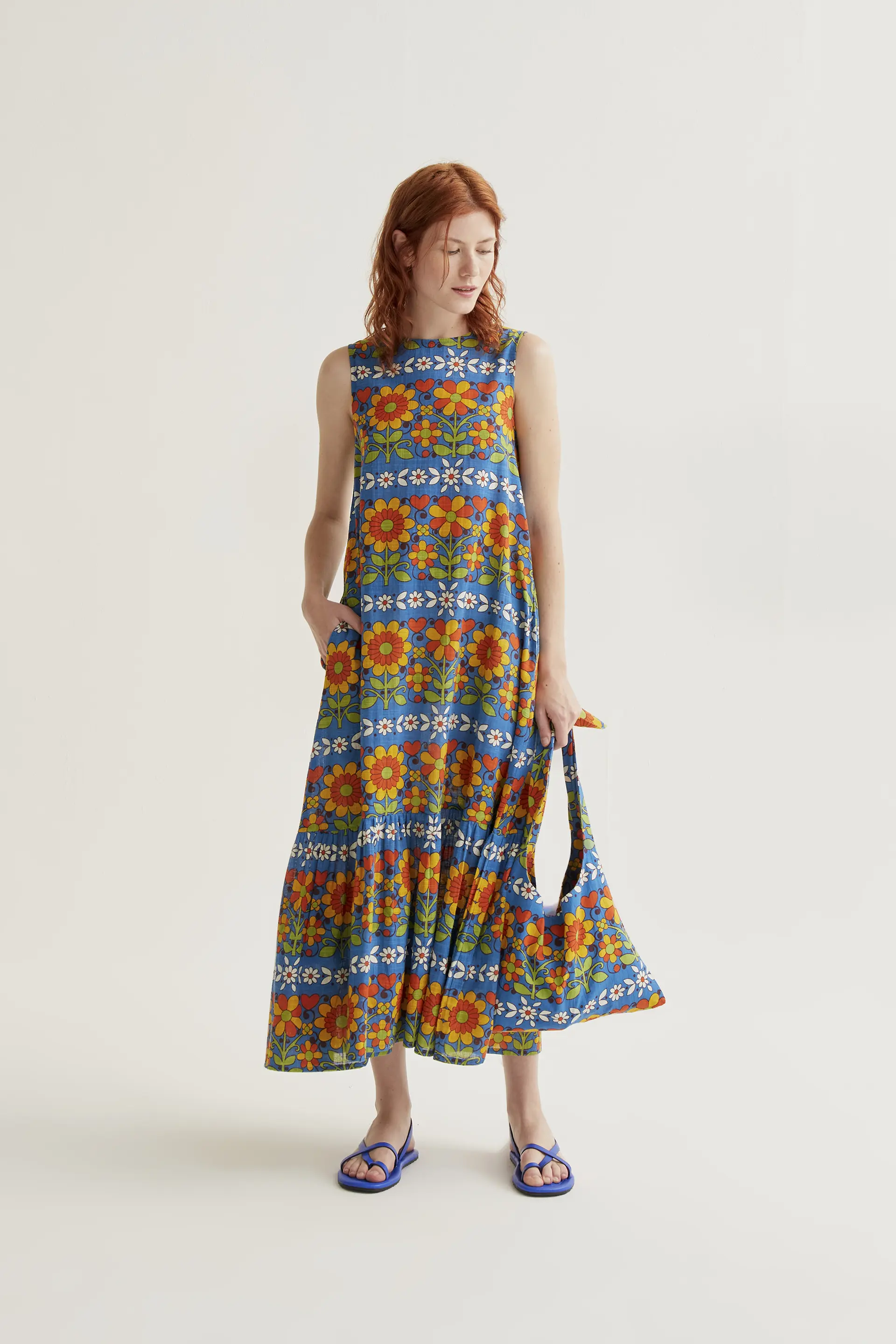 Vestido largo con estampado Garden