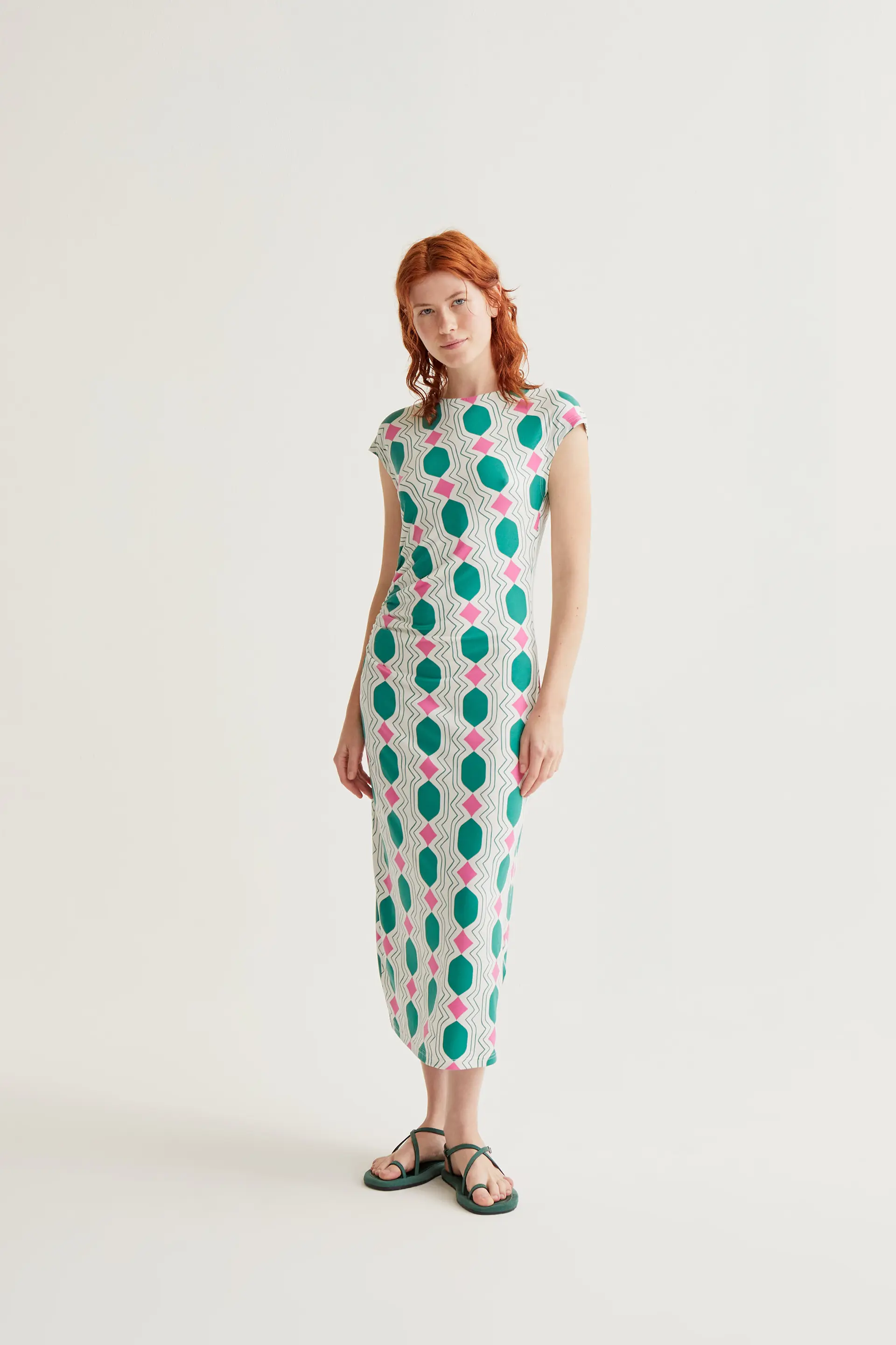 Vestido largo con estampado Geometric