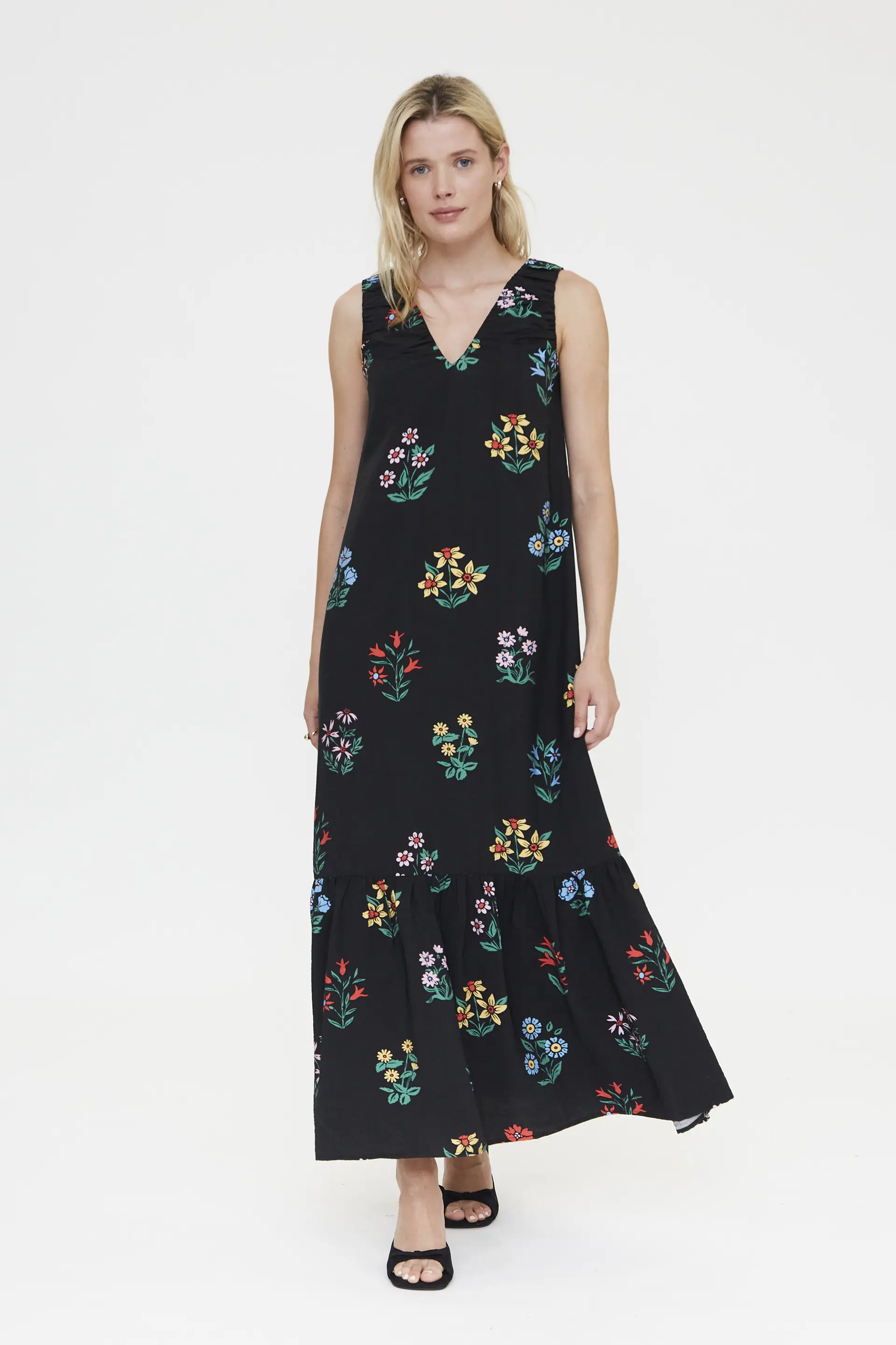 Vestido largo con estampado Multicolor Gardener