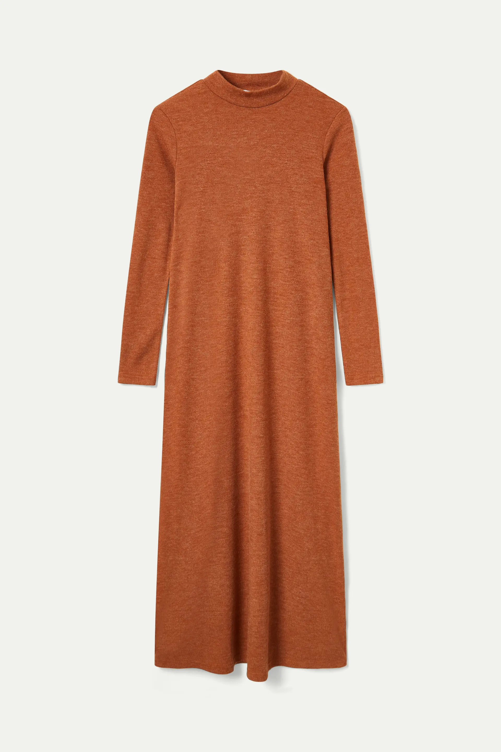 Vestido largo de punto marrón - Image 2