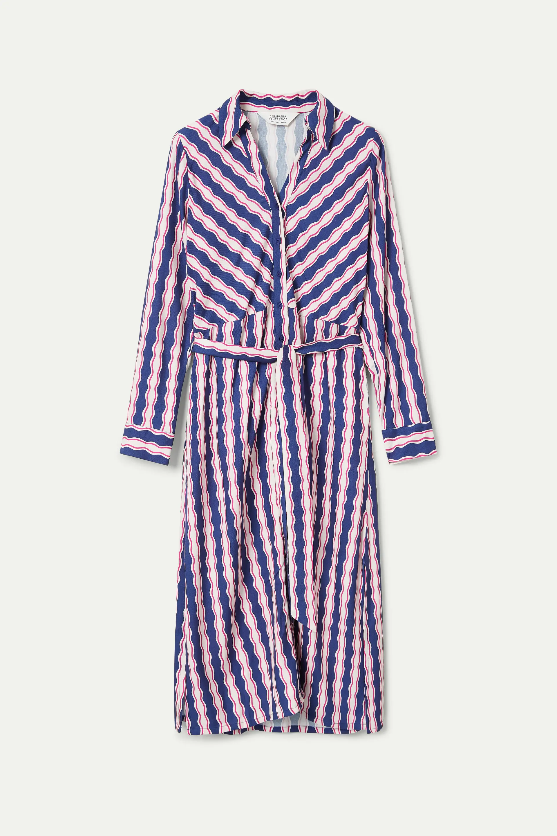 Vestido midi camisero estampado de rayas Serpentina - Image 2