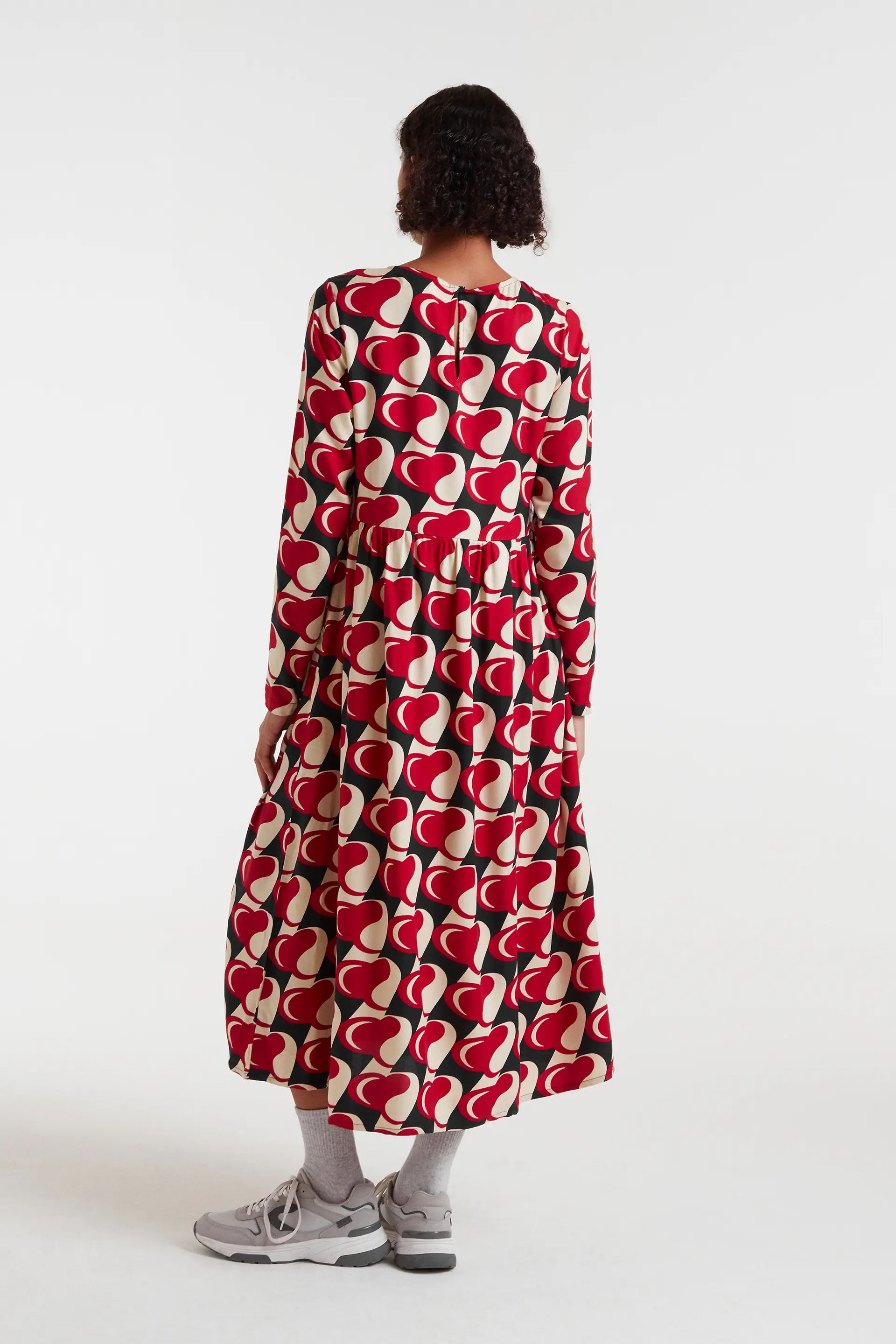 Vestido midi con estampado Heart Attack - Image 3