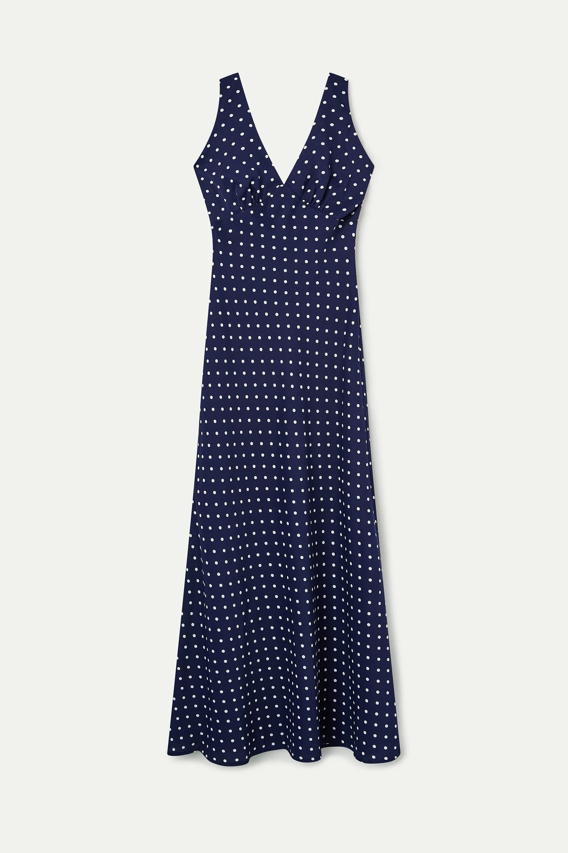 Vestido midi con estampado mini dots azul marino - Image 2
