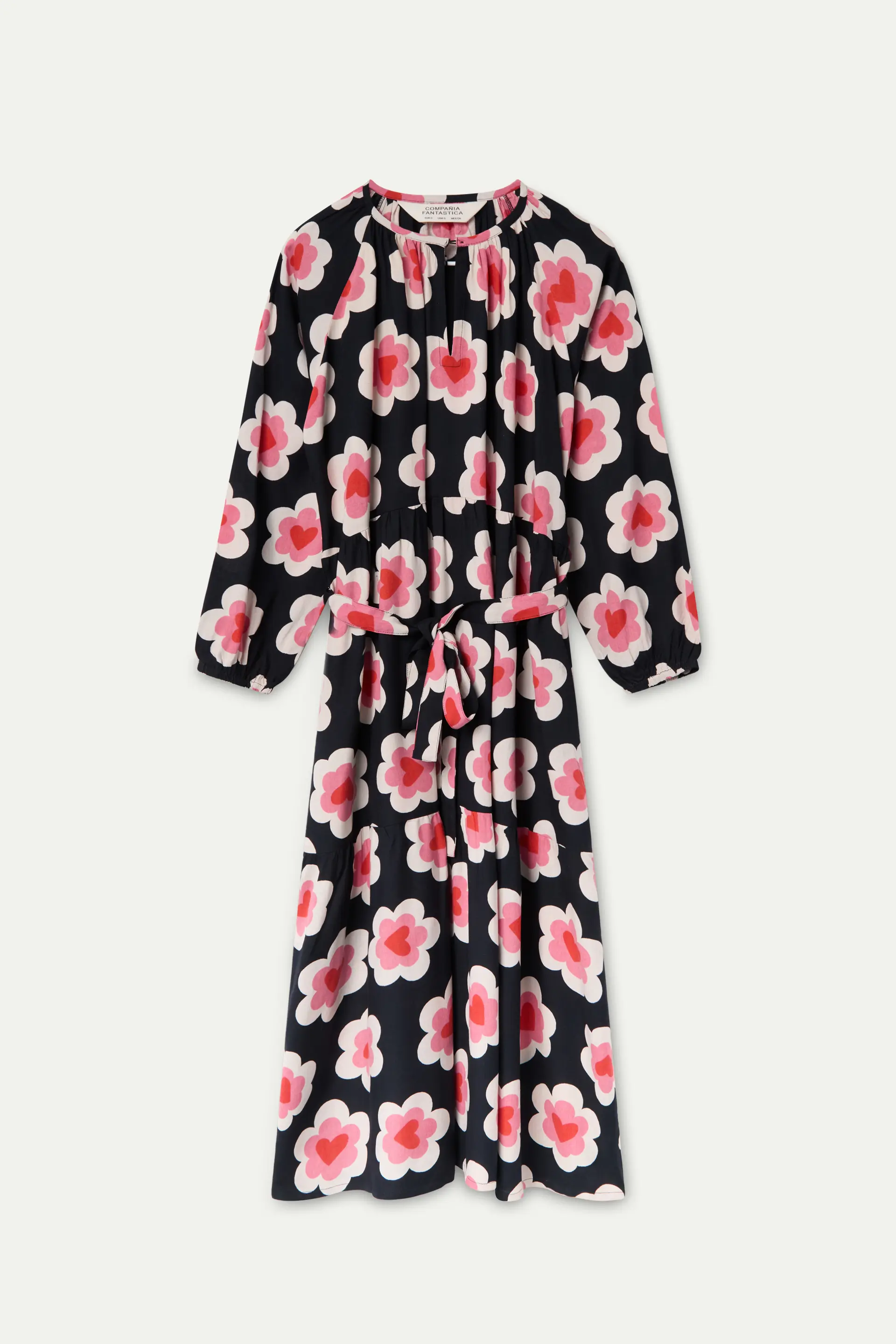 Vestido midi con estampado Sweatheart