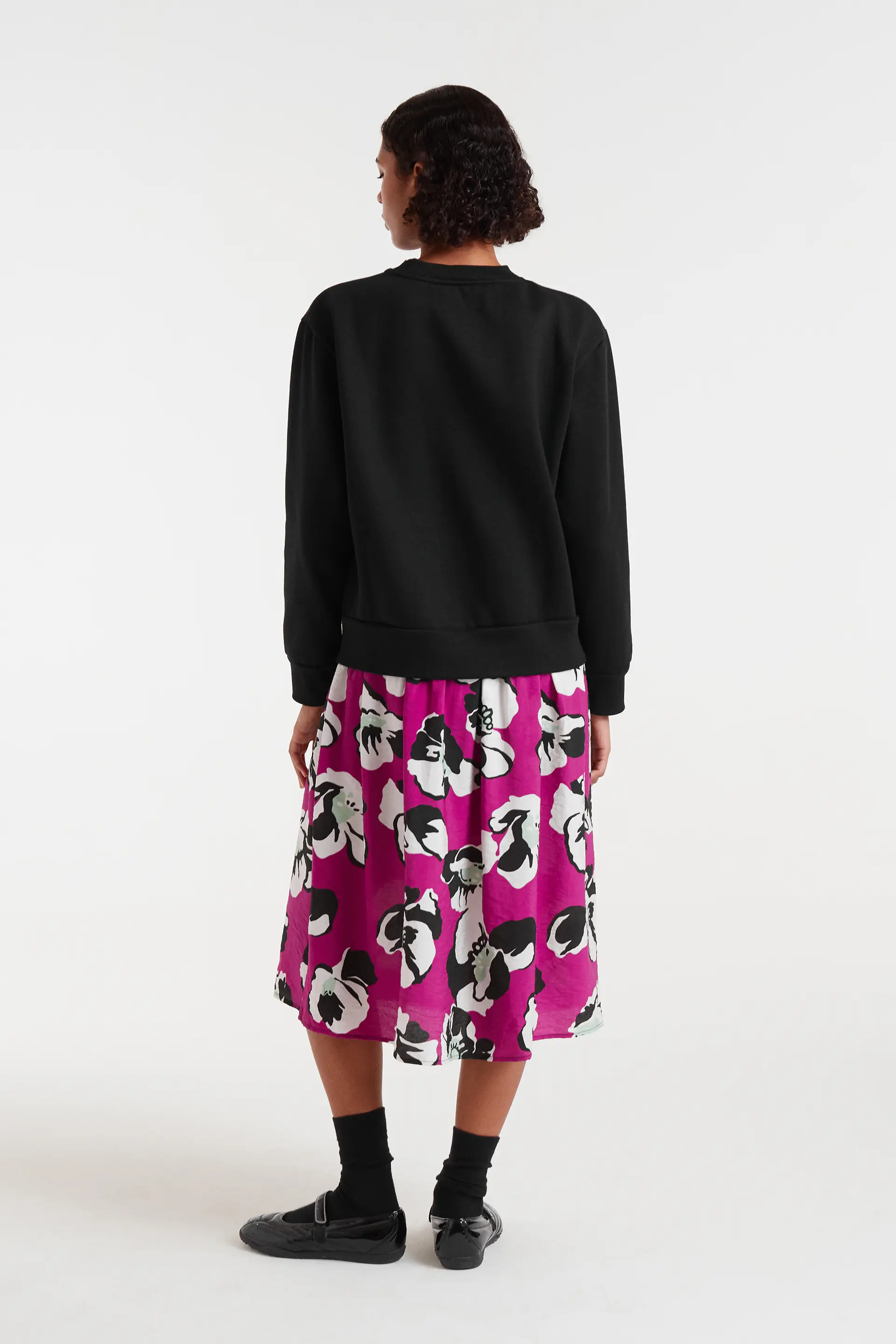 Vestido midi con estampado Vivid Viola - Image 3