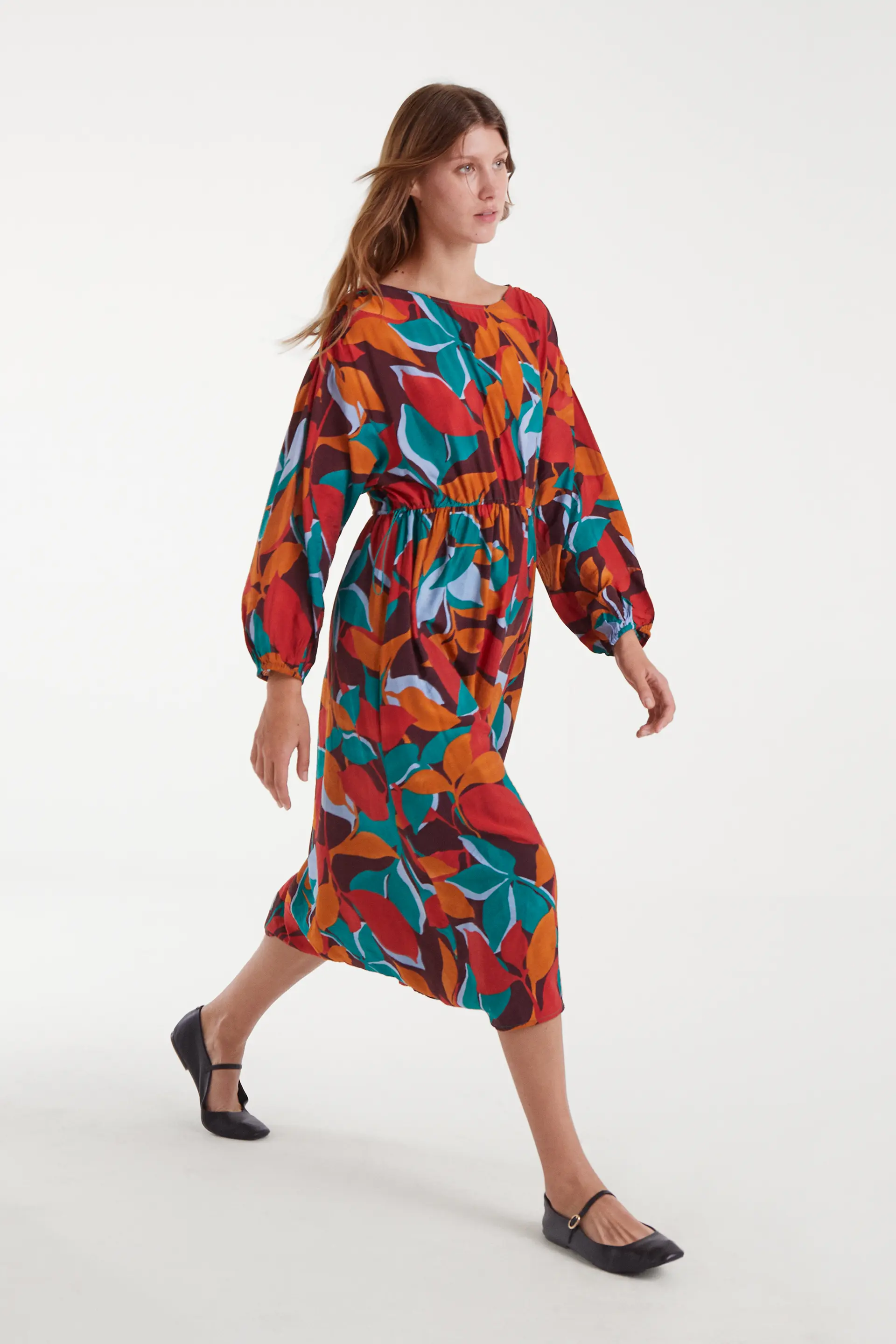 Vestido midi crepé ligero con estampado Ponziana - Image 5