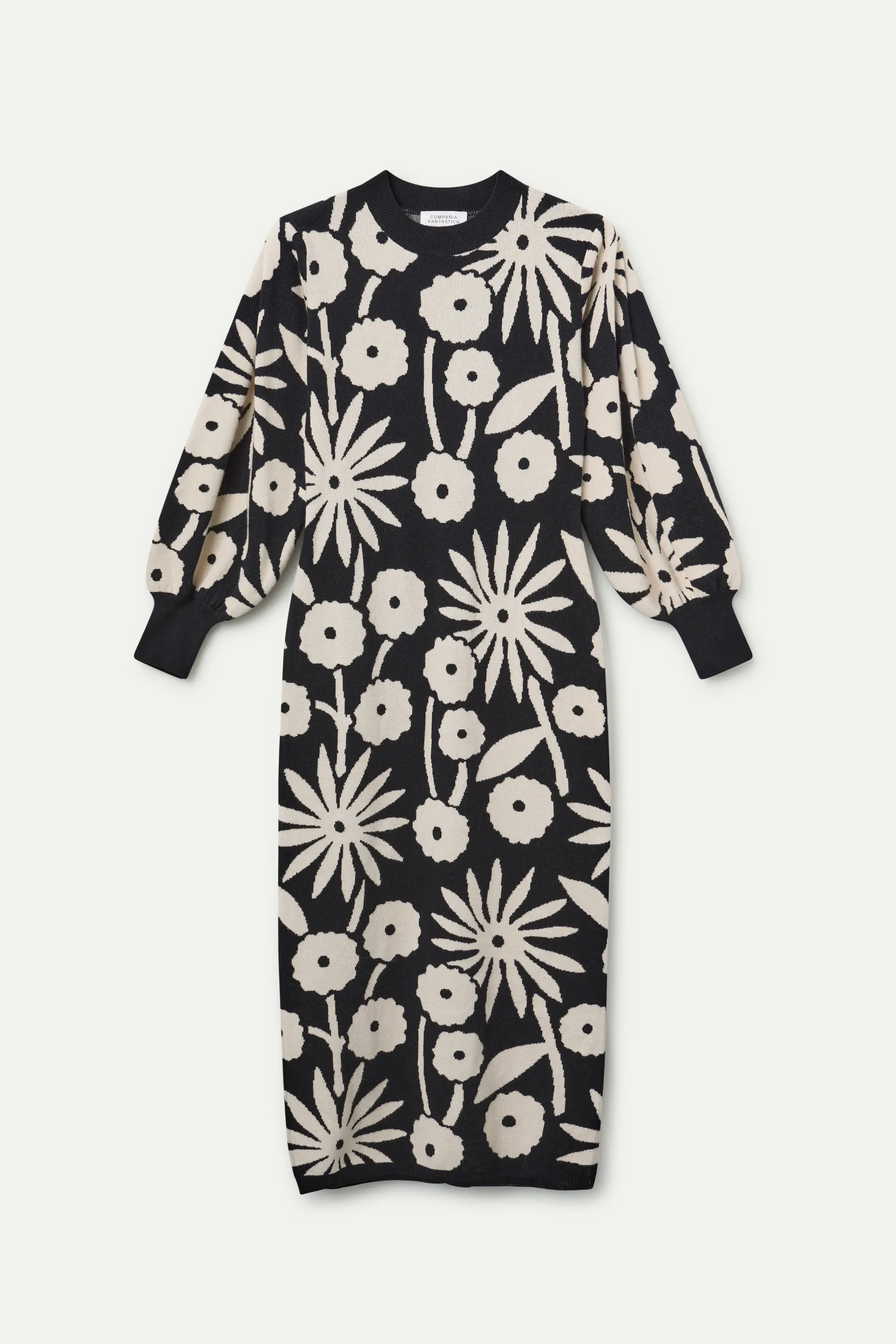 Vestido midi jacquard con estampado Tofu - Image 2