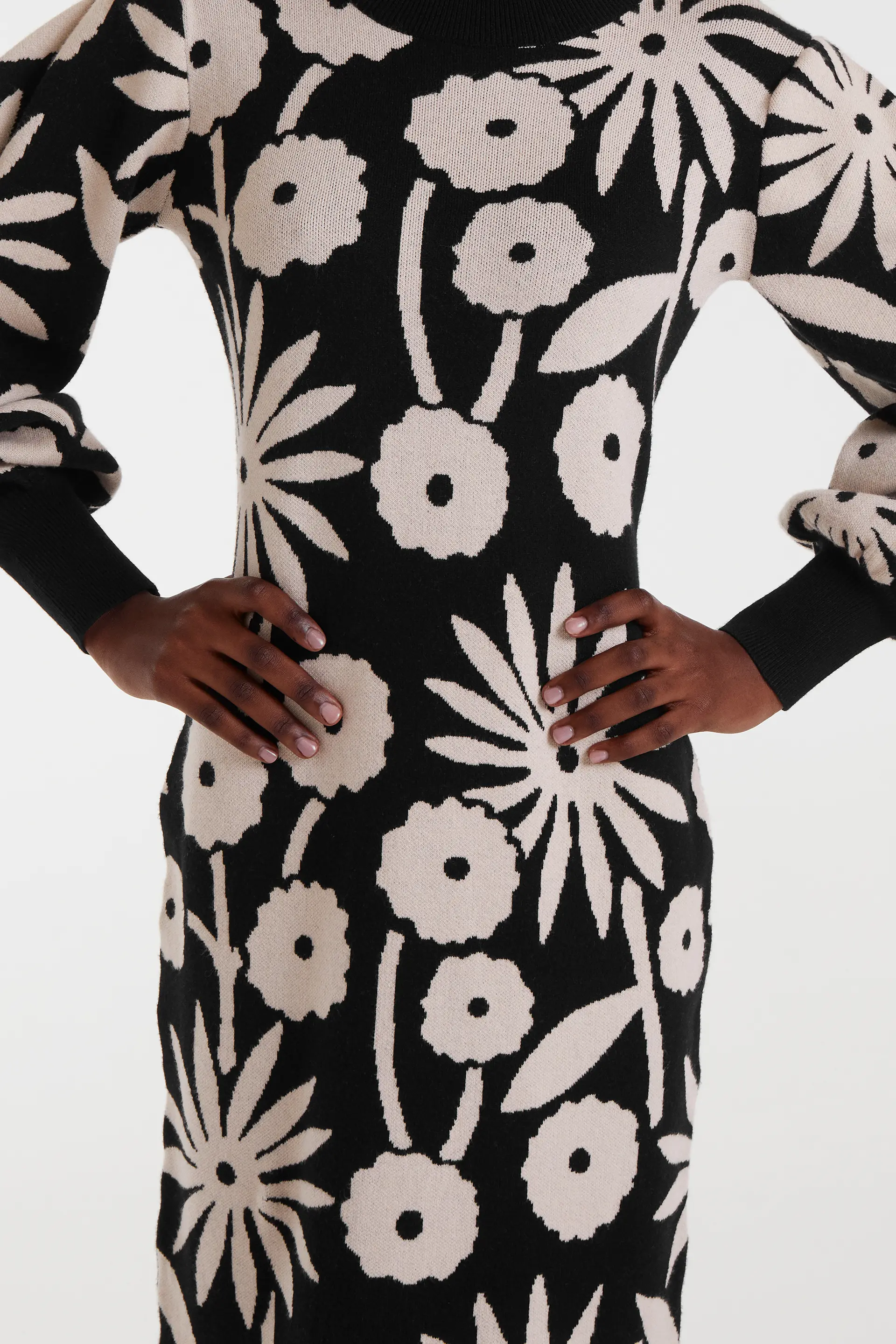 Vestido midi jacquard con estampado Tofu - Image 4
